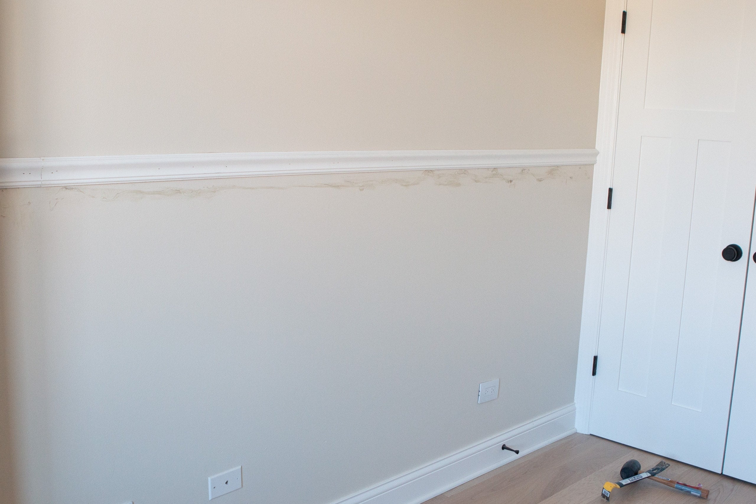 Adding chair rail to a nursery