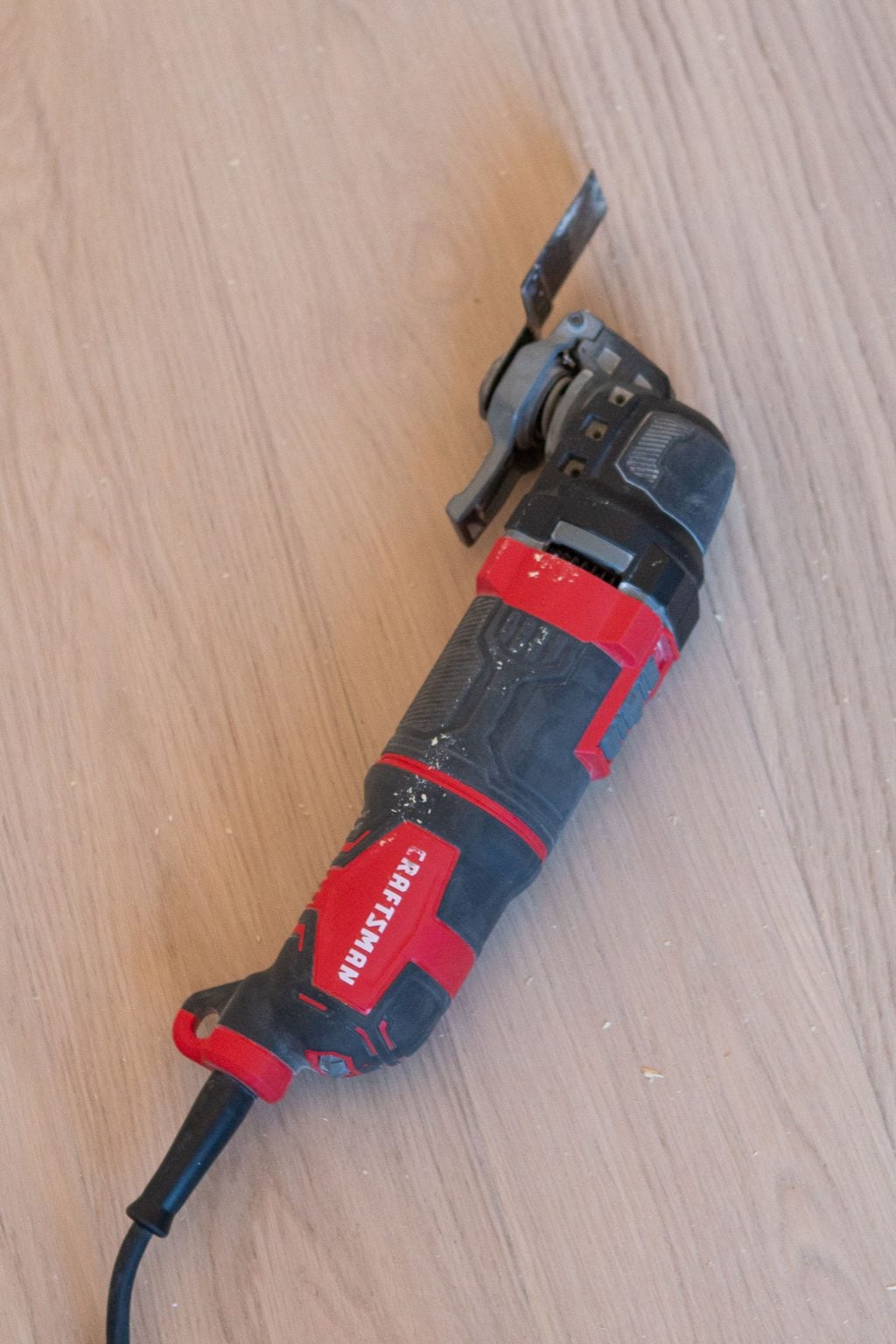 Using the oscillating saw to cut chair rail