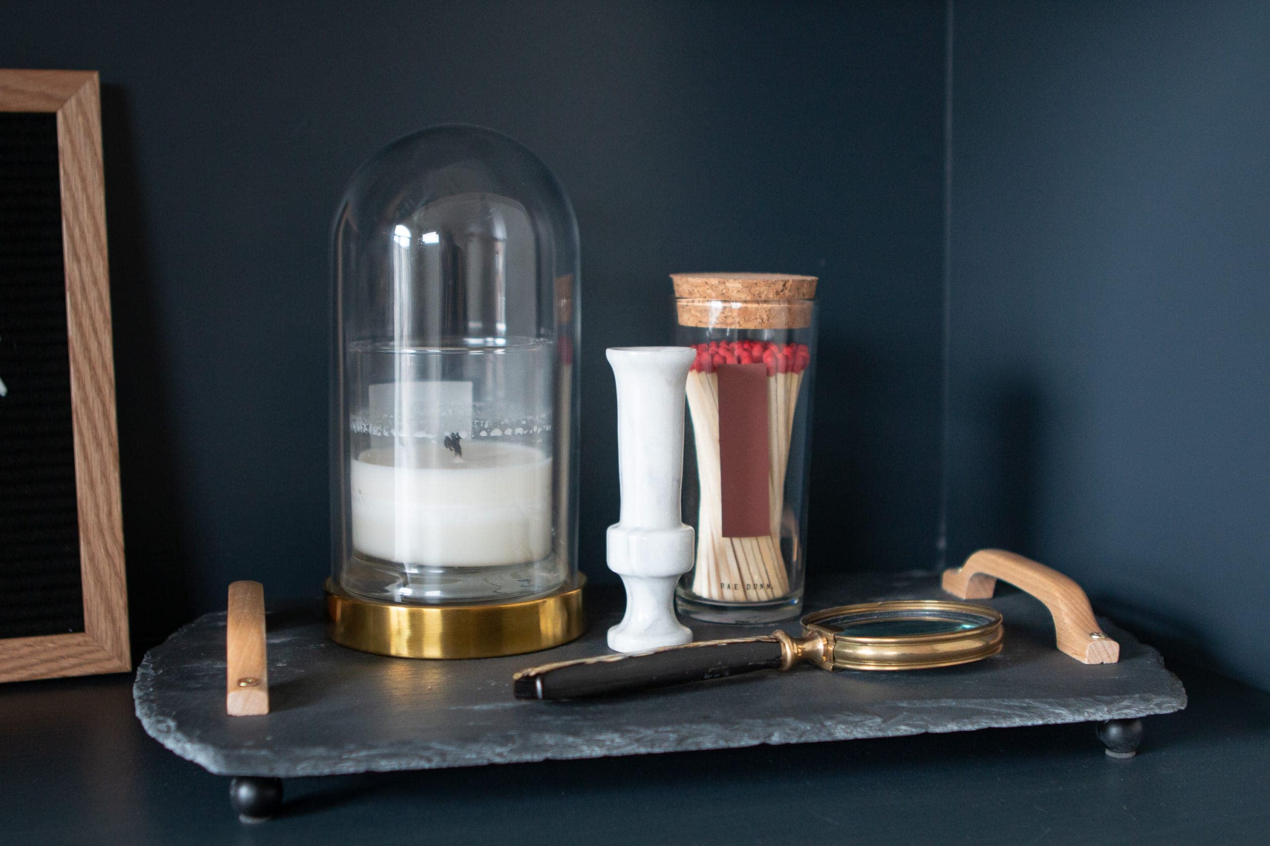 Small tray for candles and matches