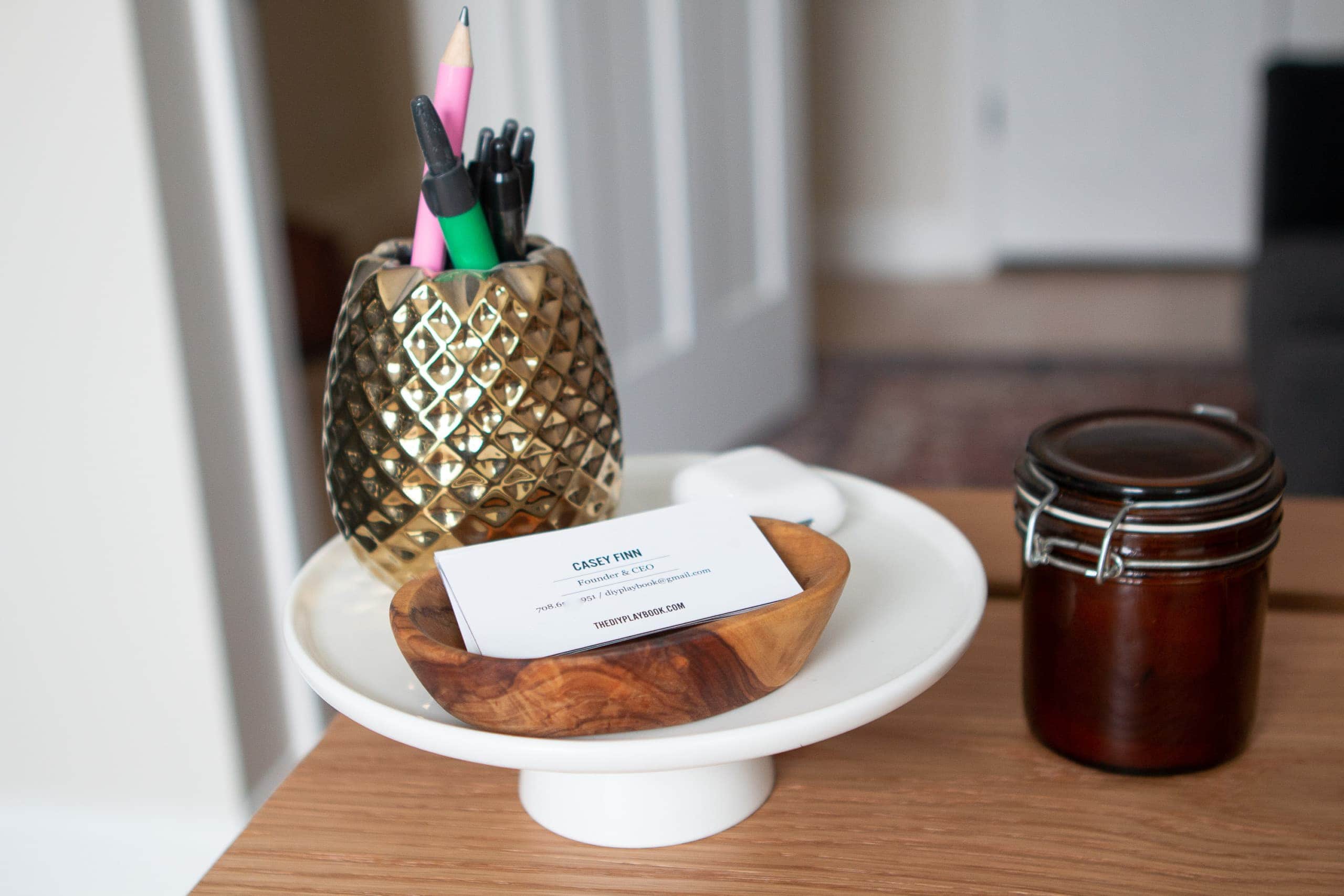 Use a cake stand to display items