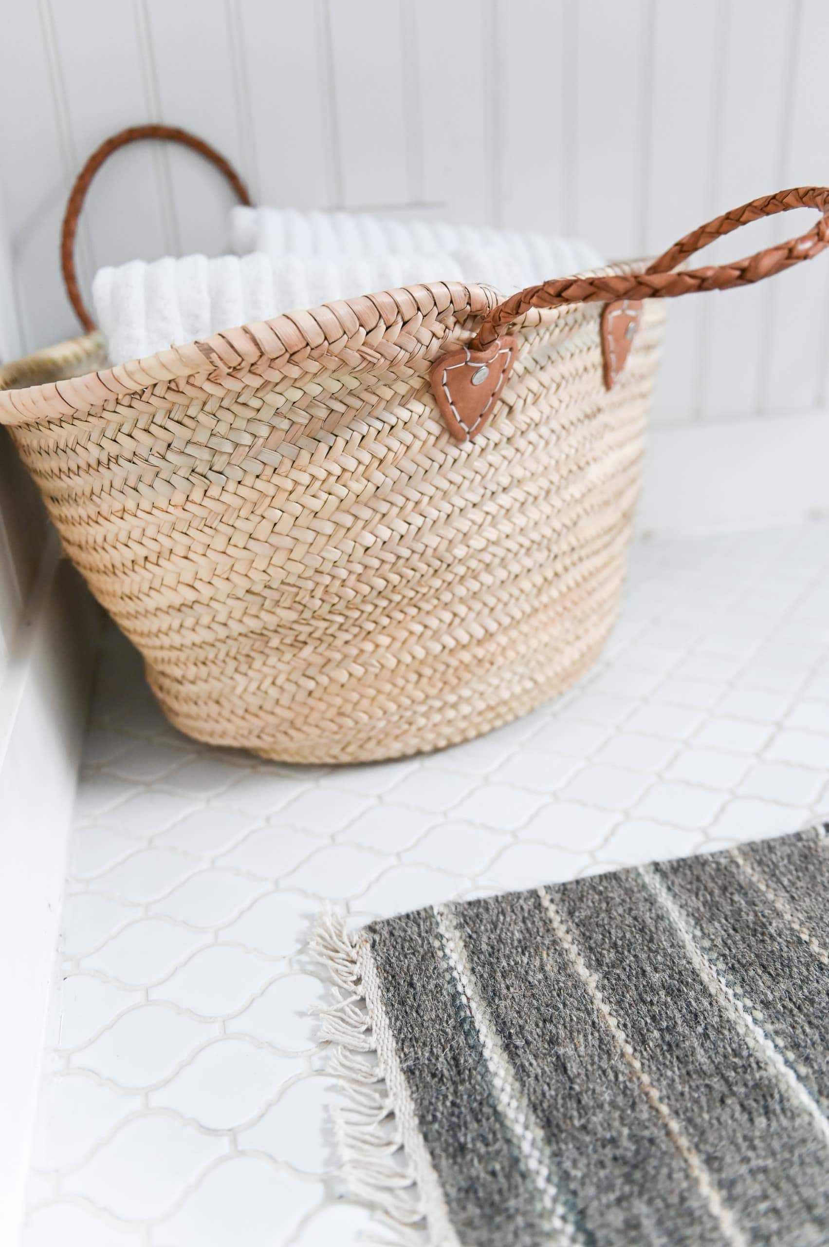 Basket in bathroom