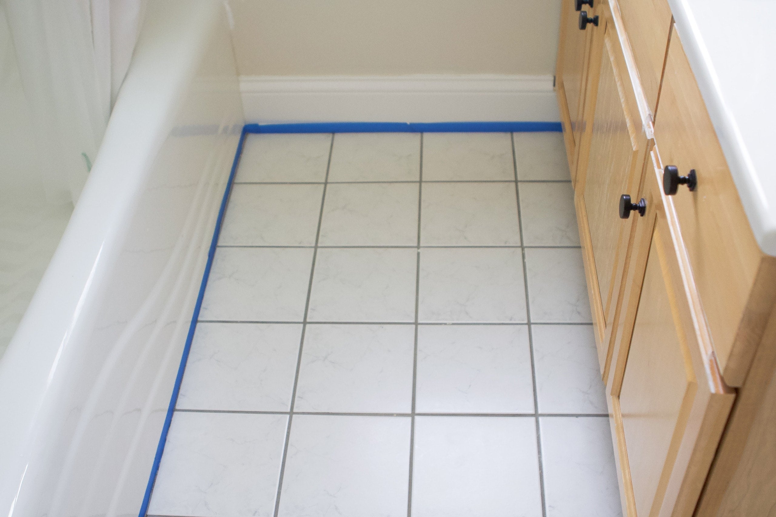 Painter's tape on the floor