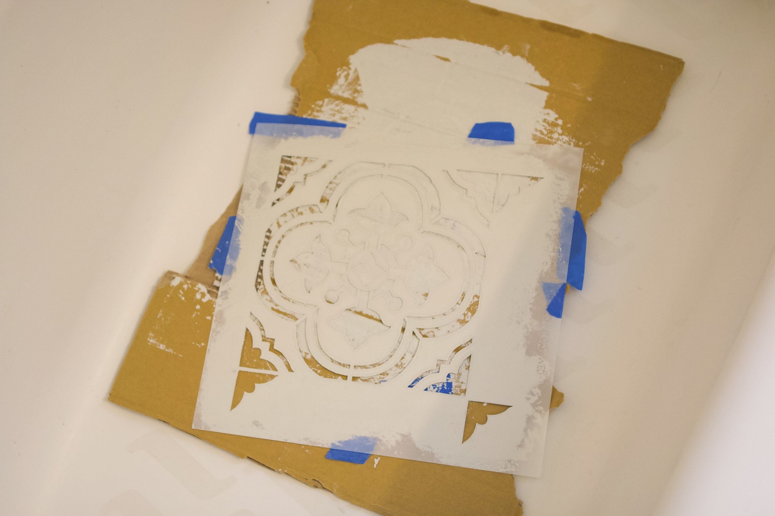 Stencil on cardboard