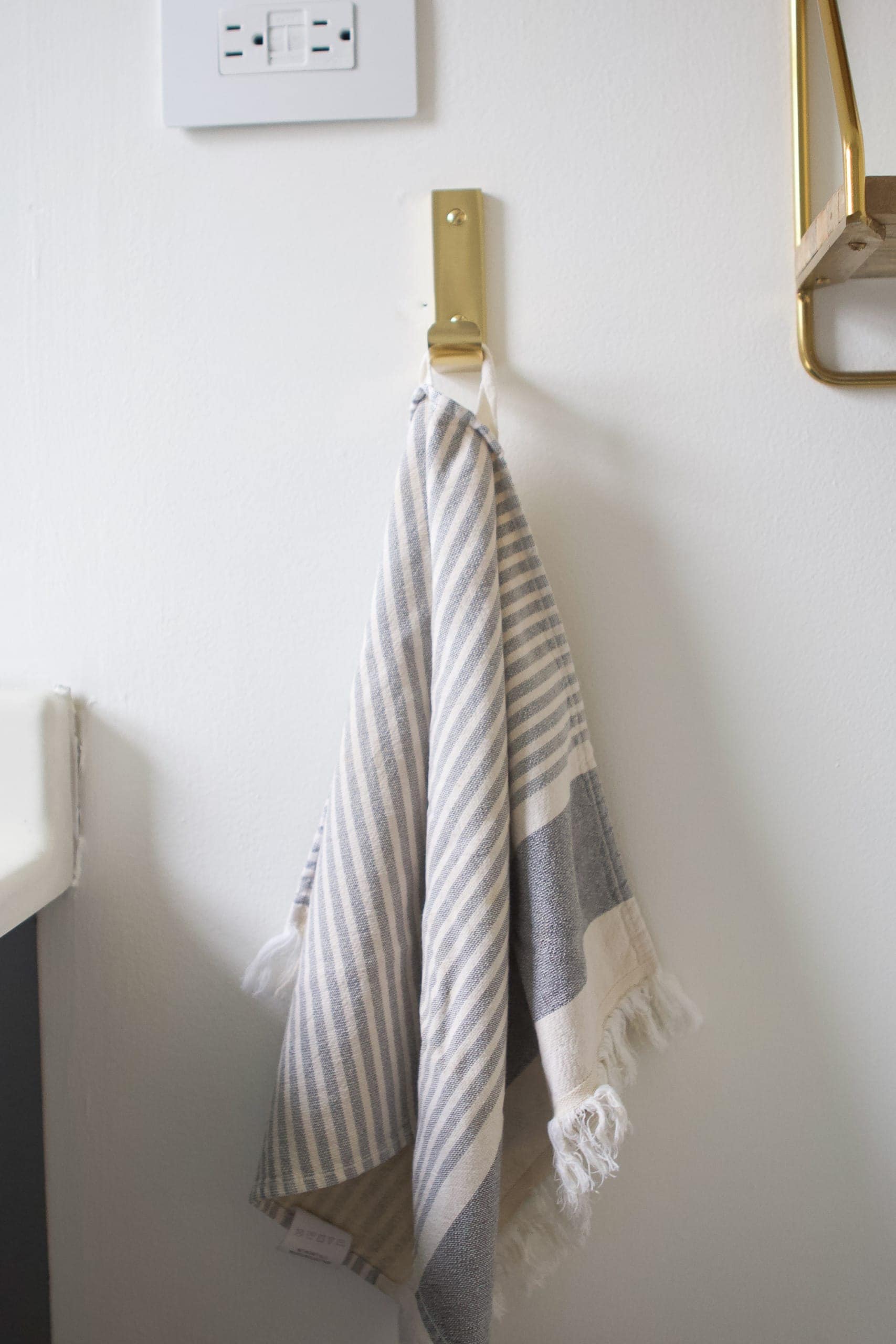 Brass hand towel hook