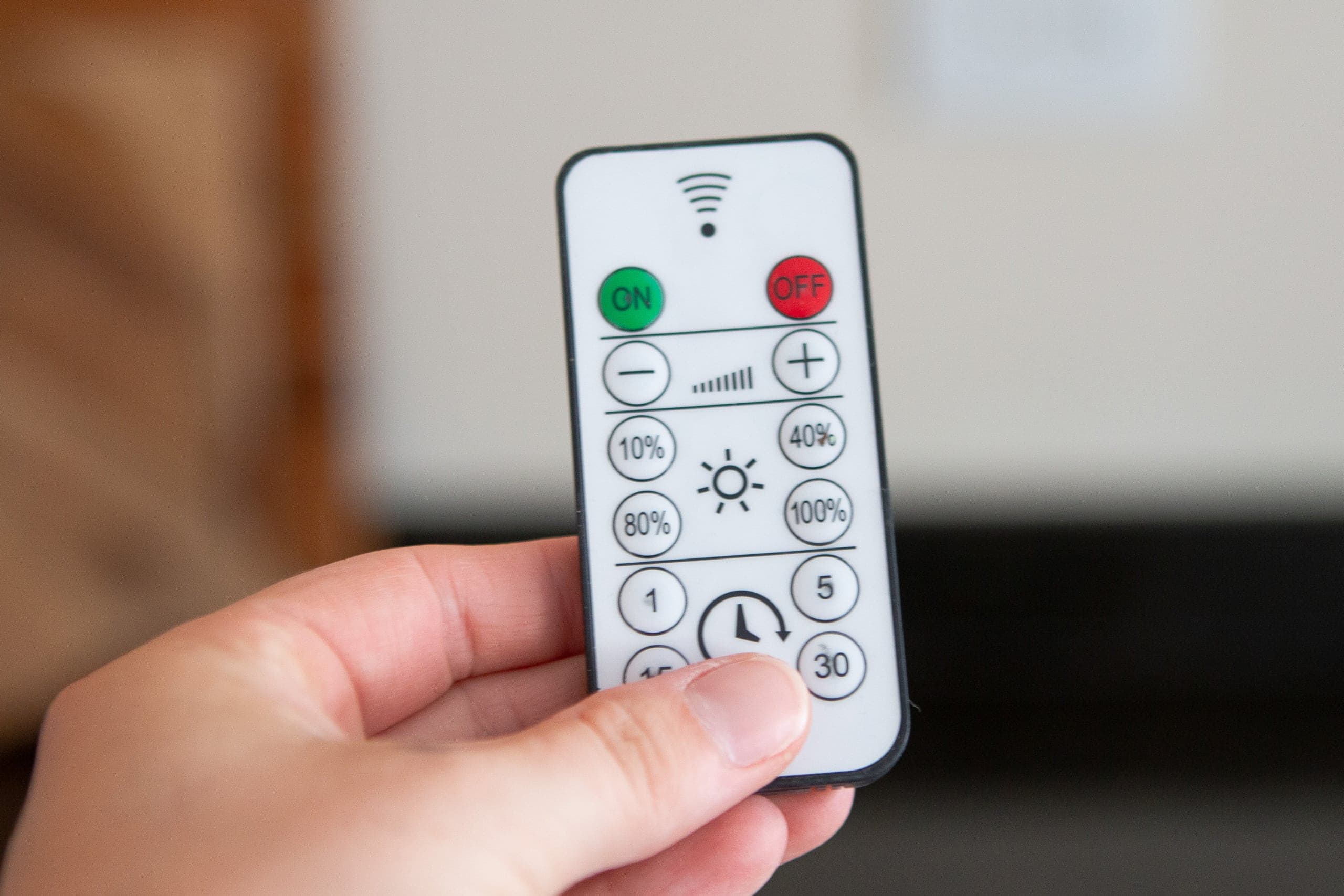 Remote control for under cabinet lighting in the kitchen