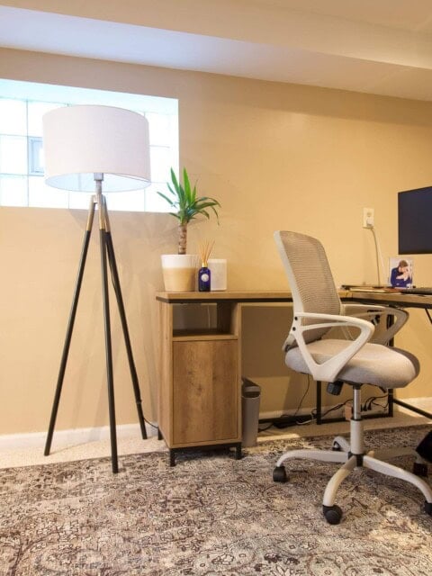 Finn's basement office space