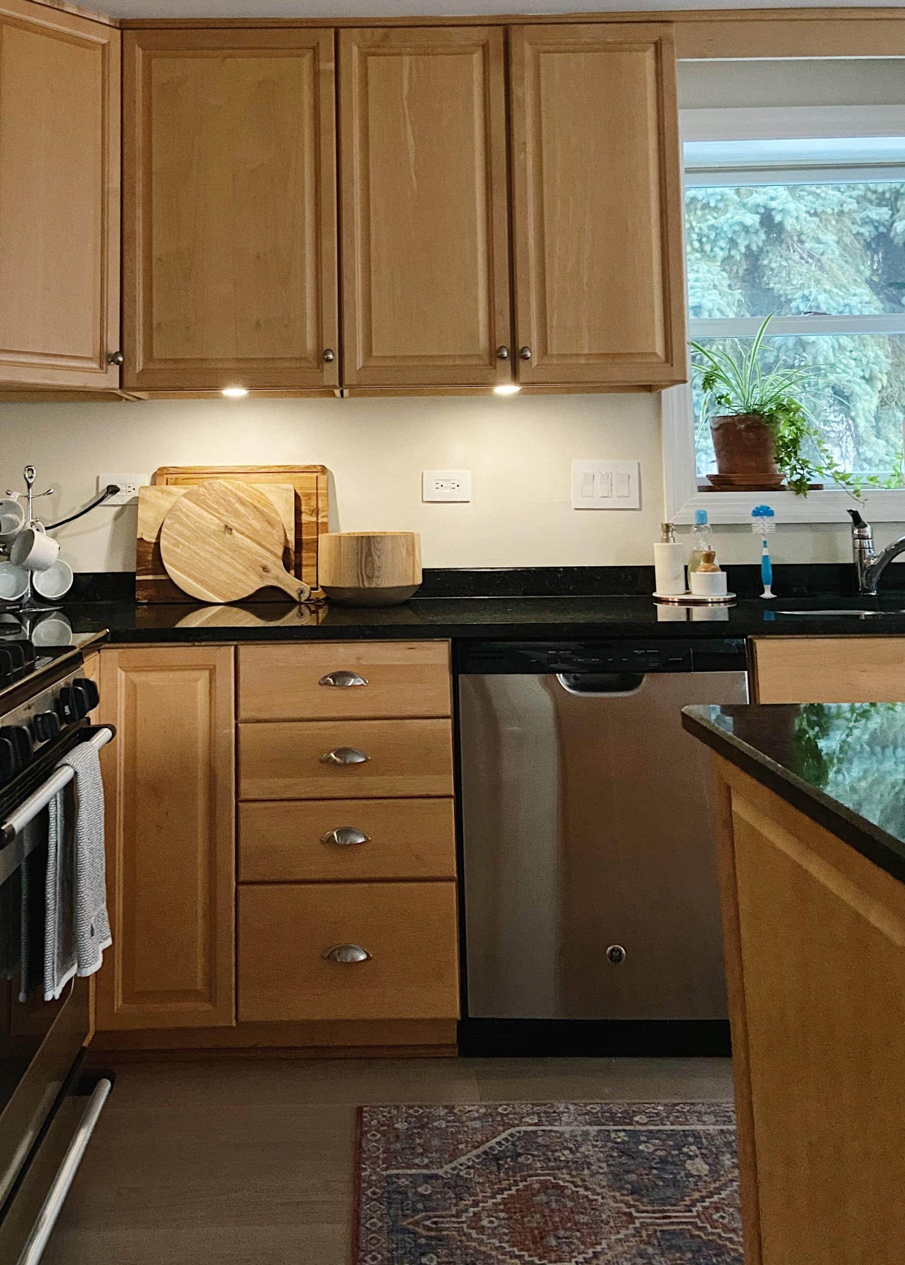 Under cabinet lighting in the kitchen