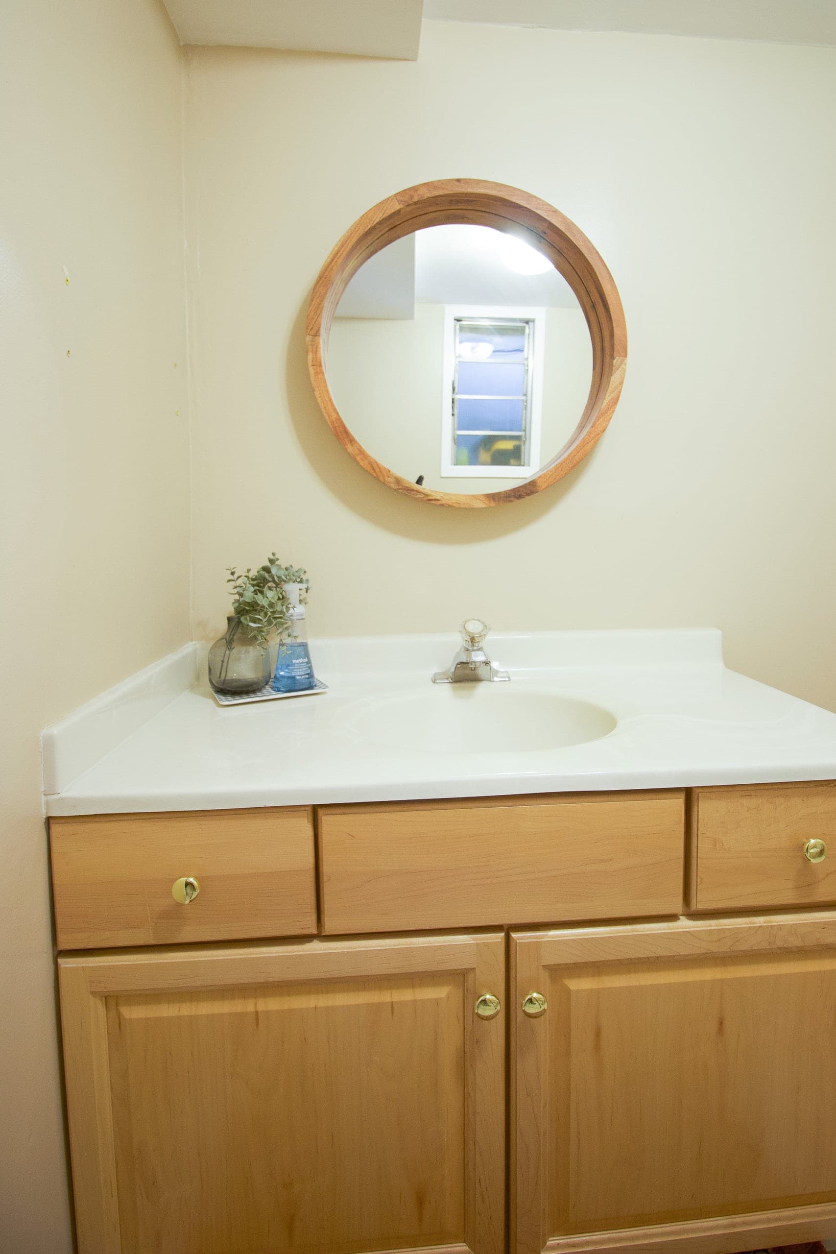 Painting the vanity in the basement bathroom