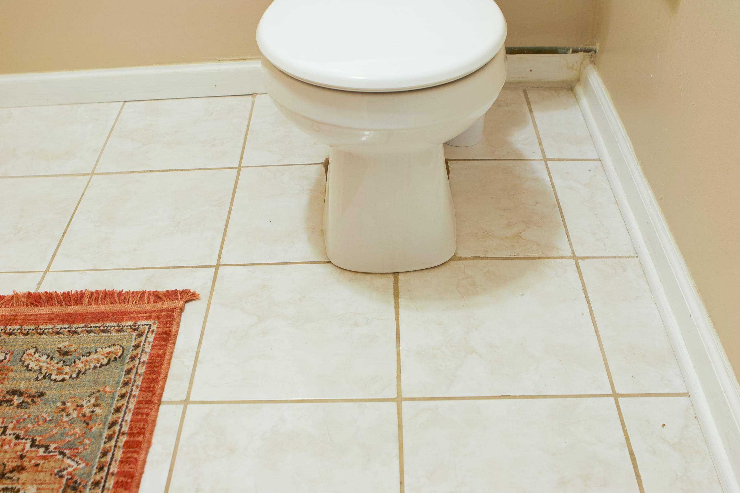 The floors before in the basement