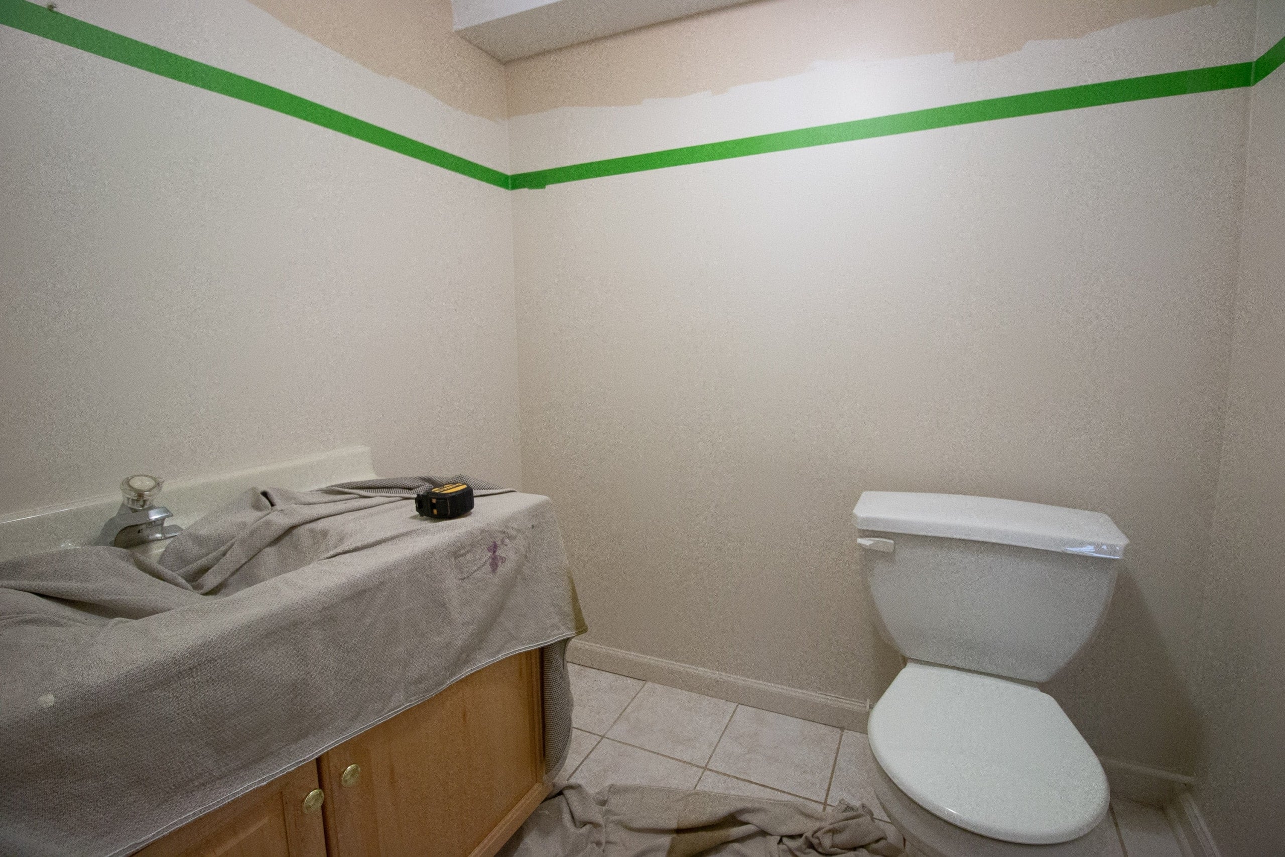 Apply painter's tape around the room
