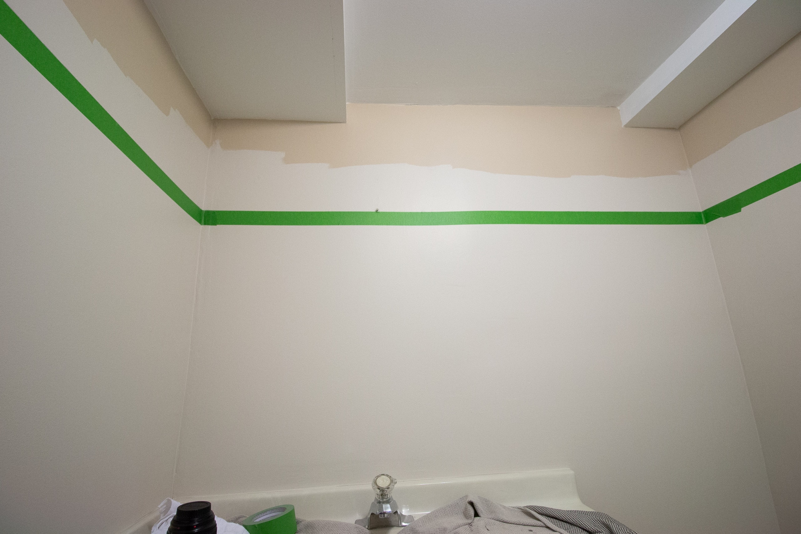 Painter's tape to make a straight line 