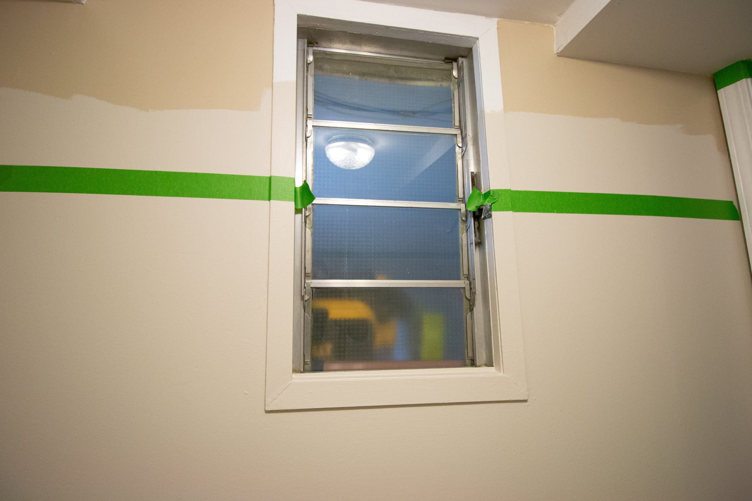 Painter's tape to make two-tone walls