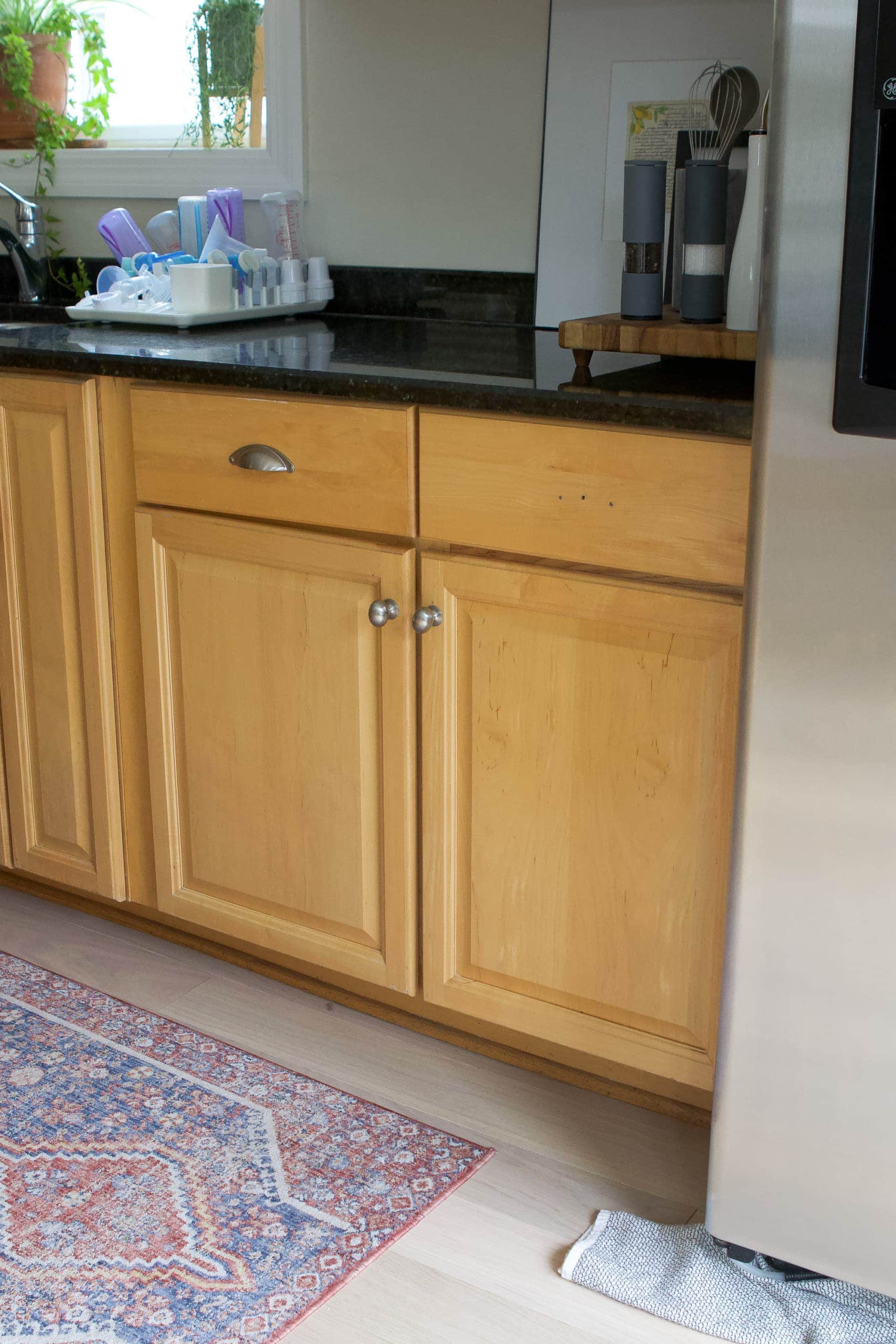 Cabinets over a basement walkout