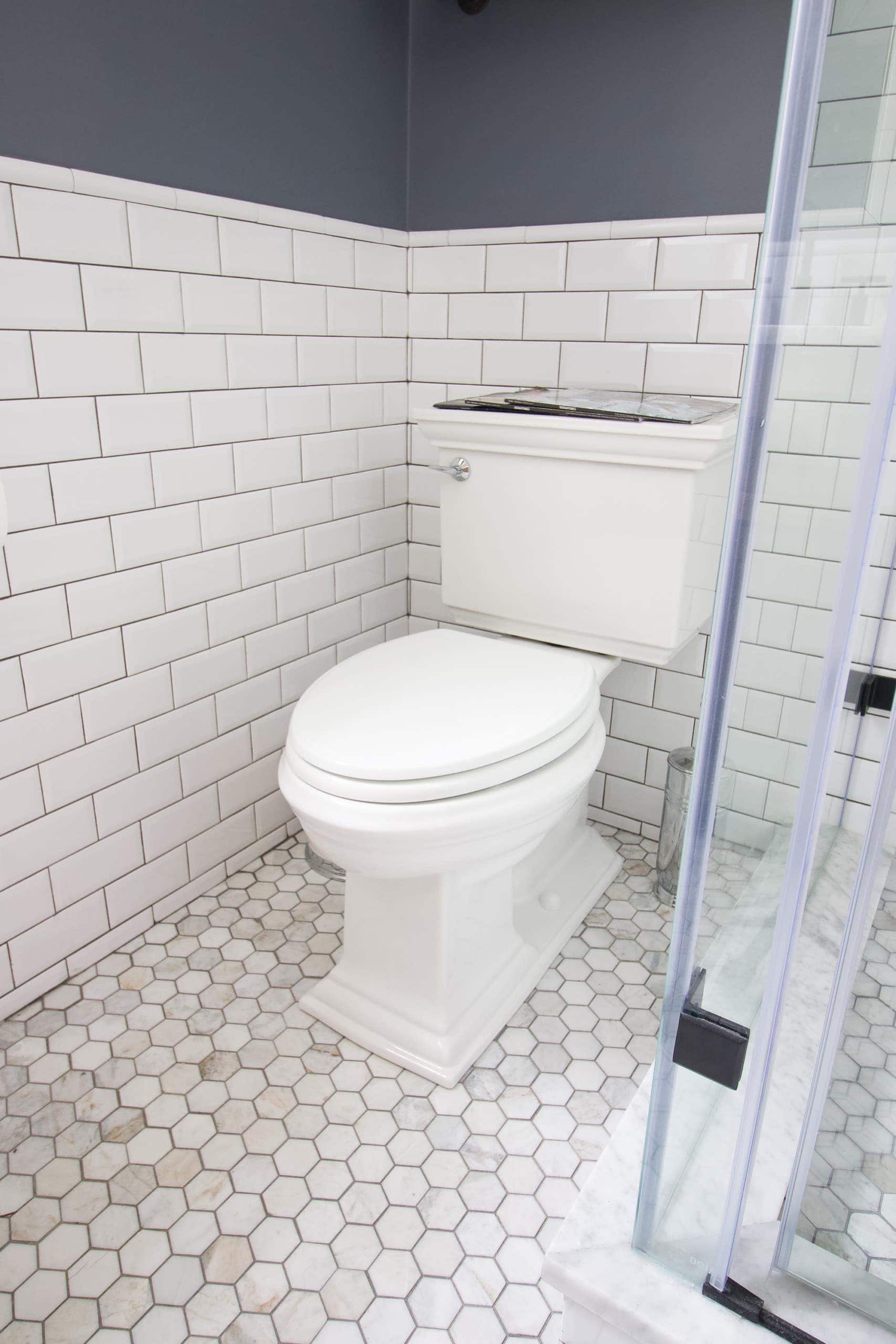 Toilet in a new bathroom renovation
