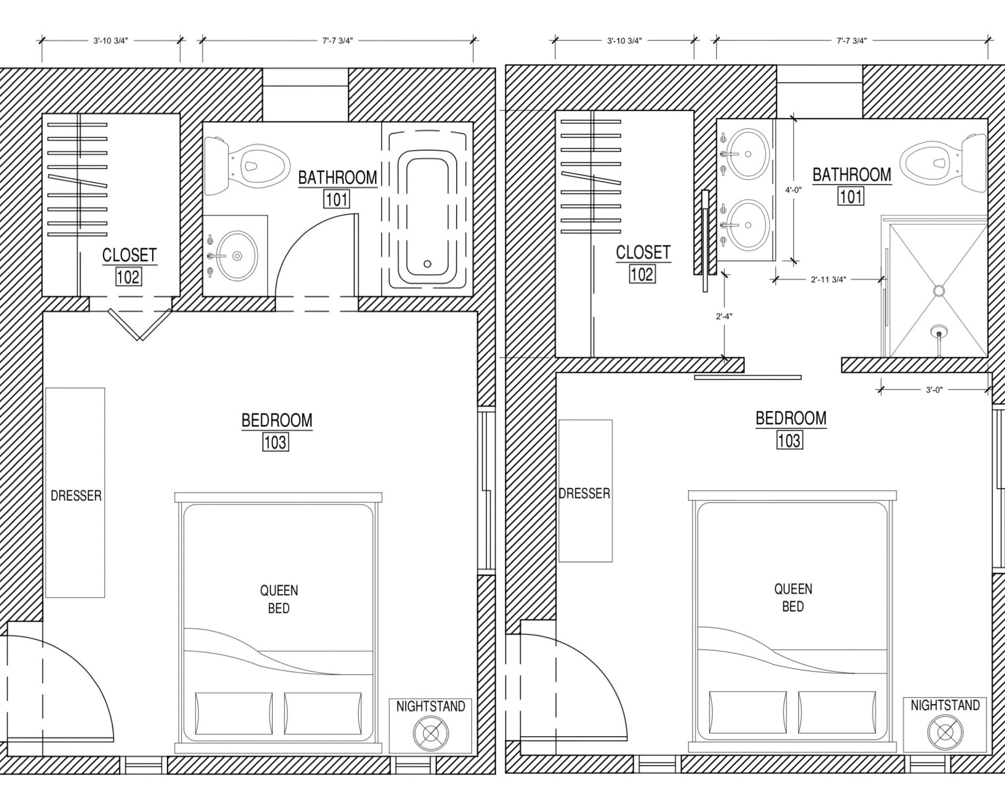 Old floor plan vs new floor plan