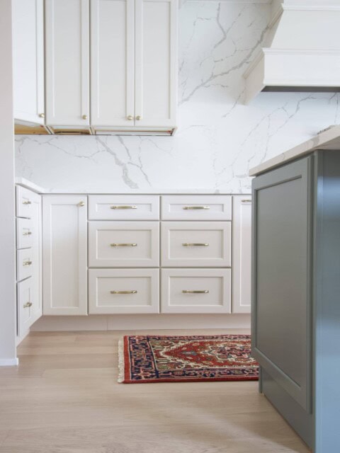 Adding a red kitchen runner to our space