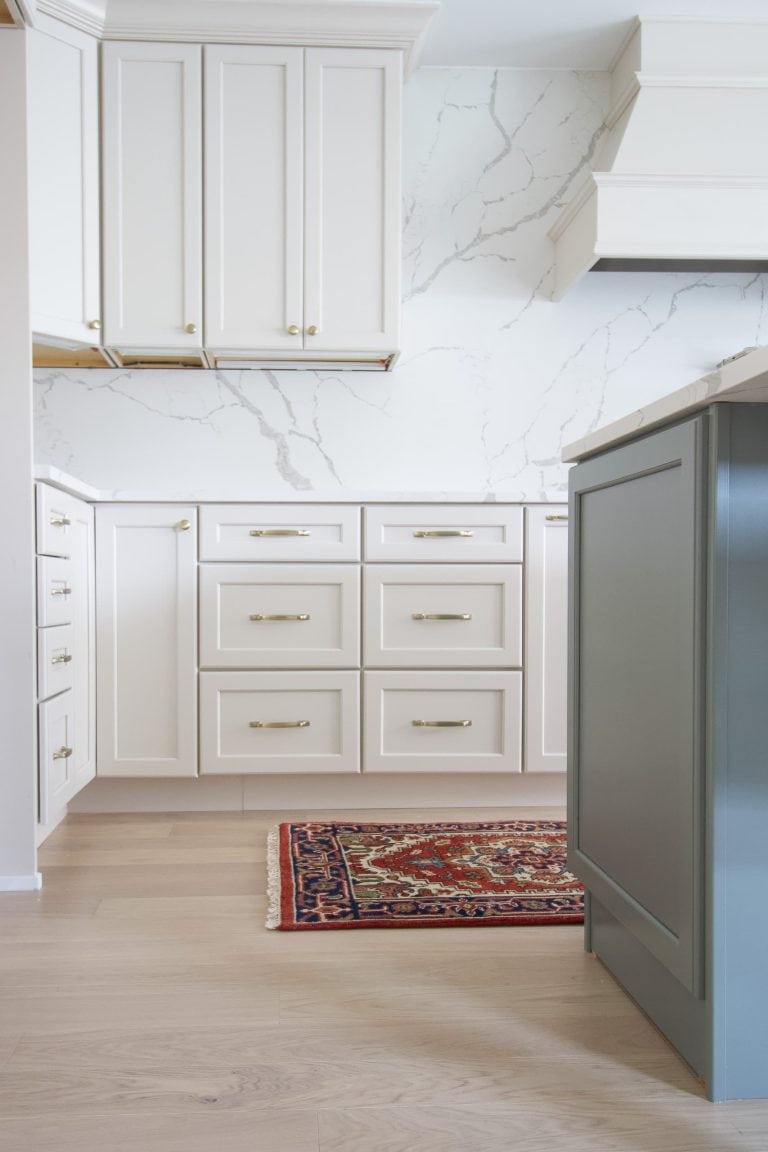 Adding a red kitchen runner to our space
