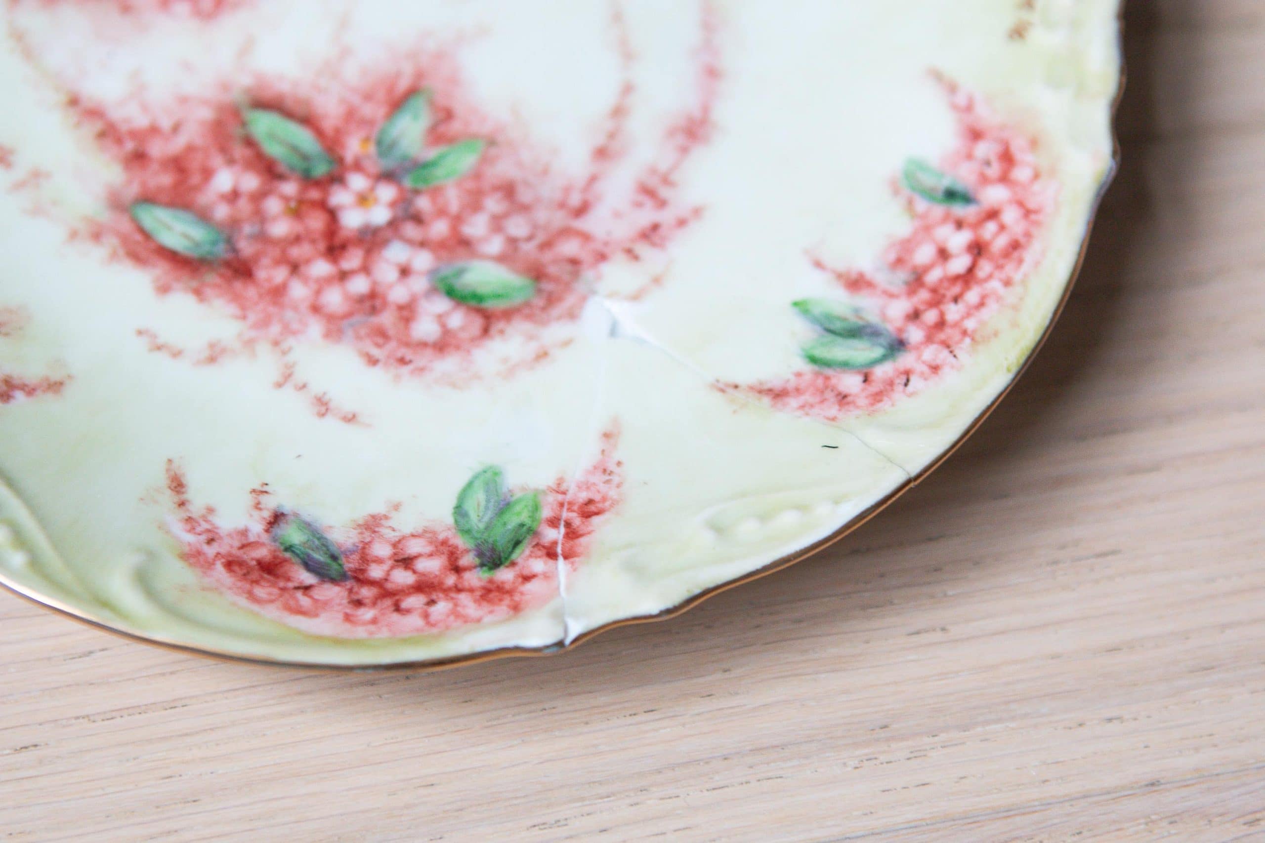 A chipped plate