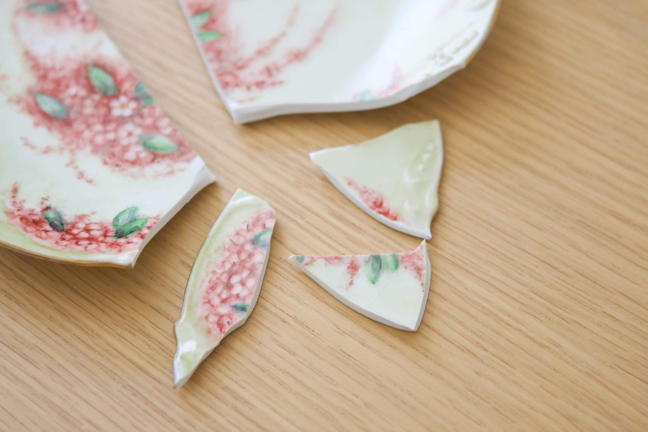 Broken plate that needs to be fixed with super glue