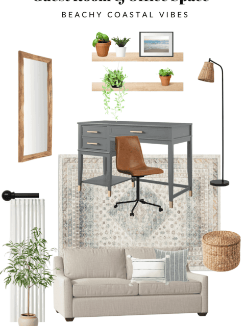 bedroom and office combo mood board