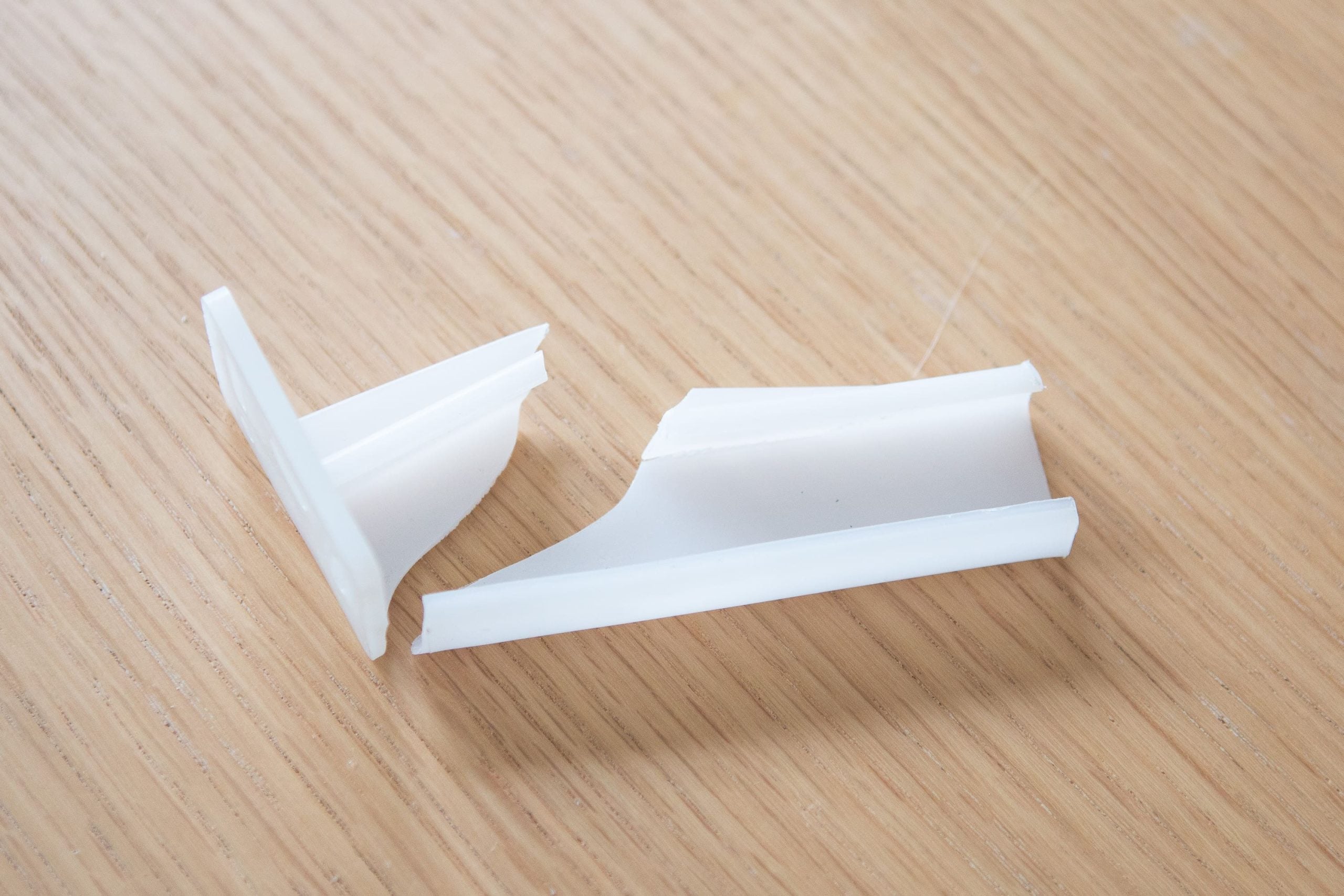 Broken plastic piece