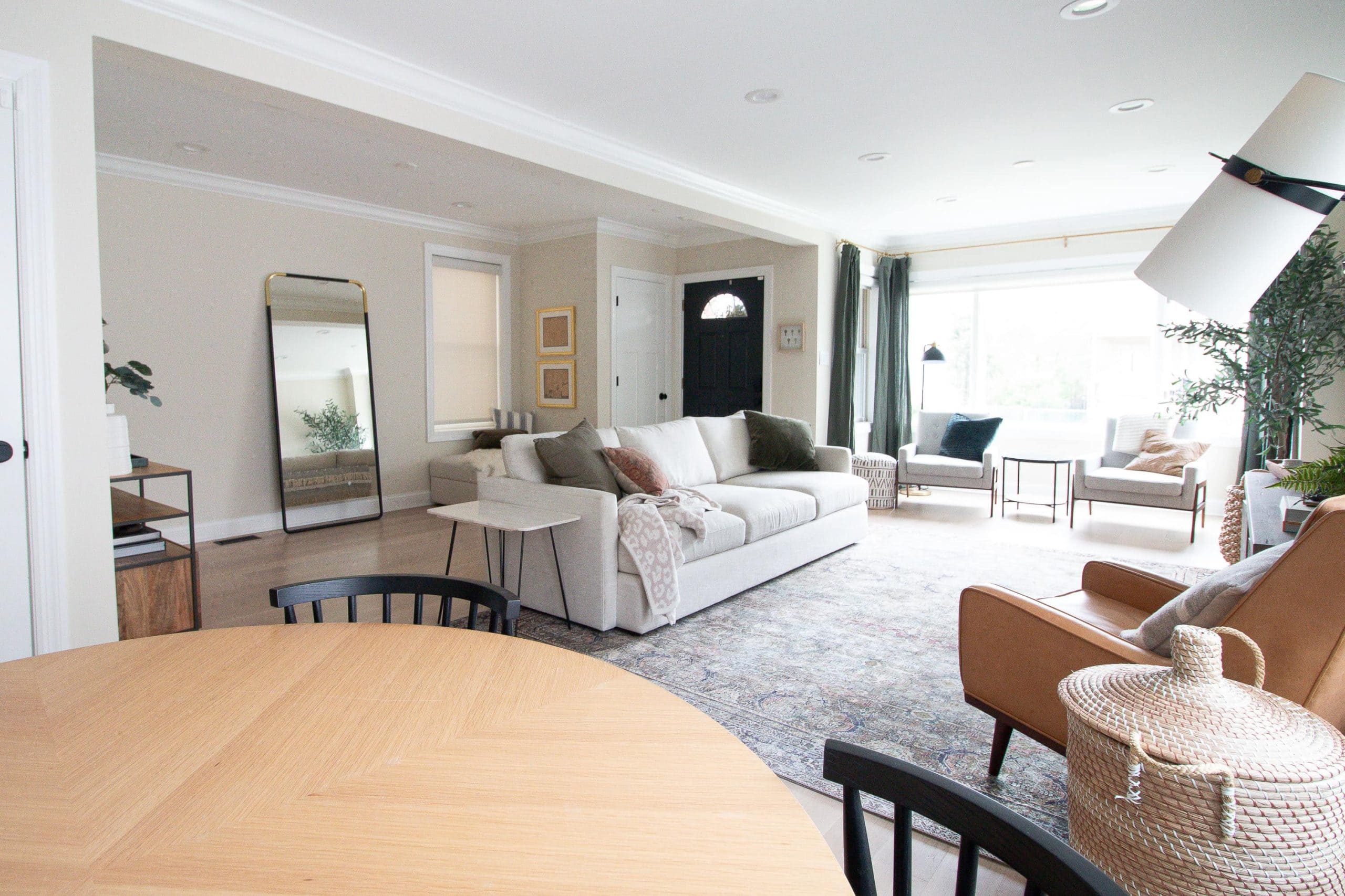 living room home tour before and after