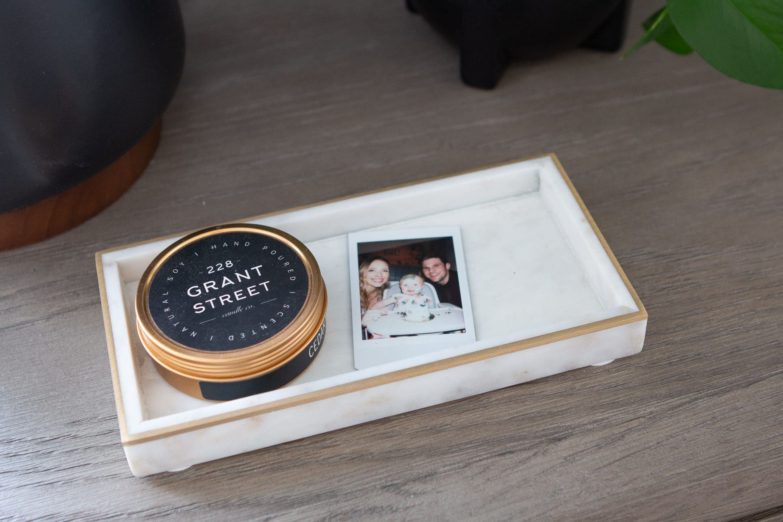 Adding pretty items to the top of our dresser