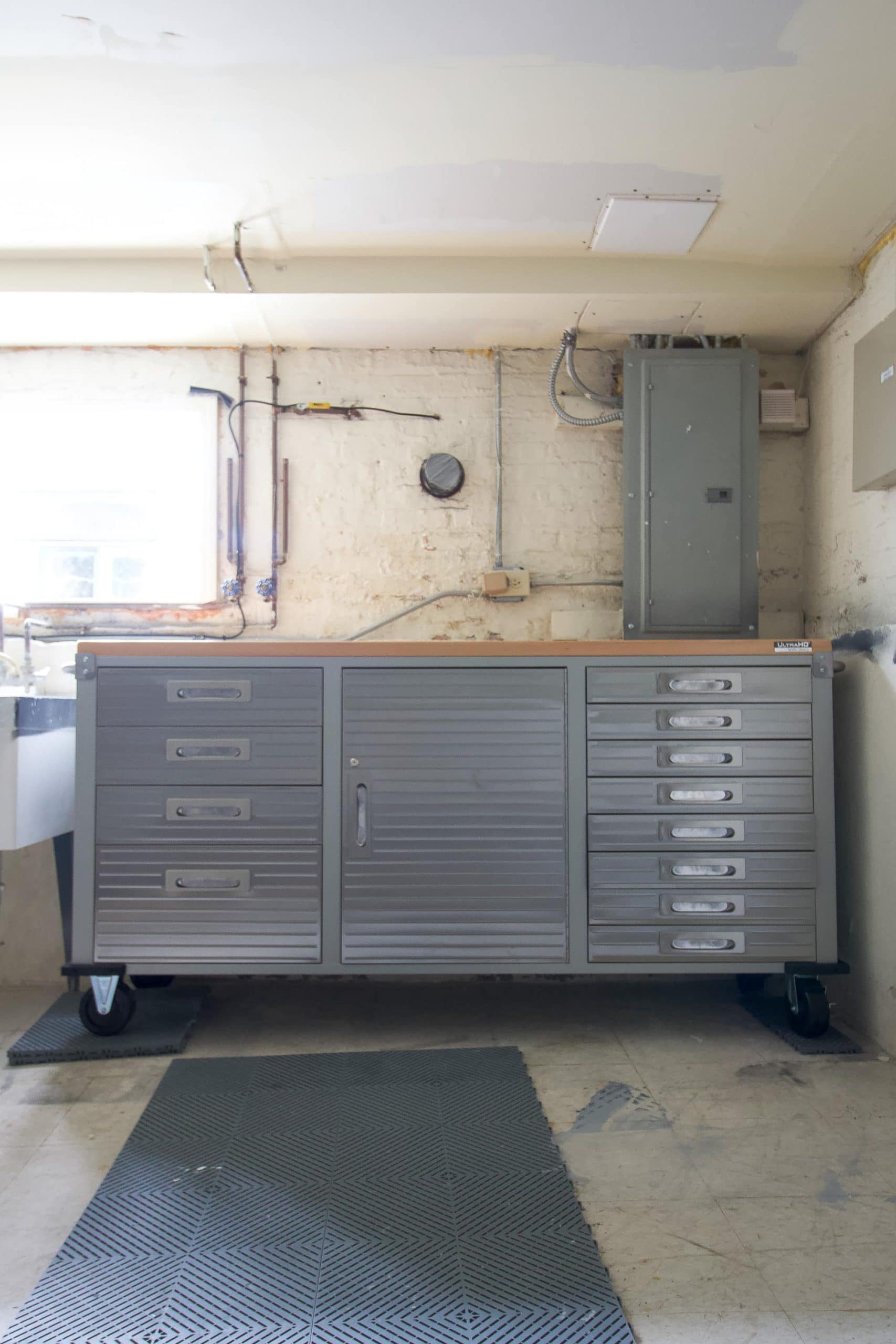 Organized tool storage in the basement