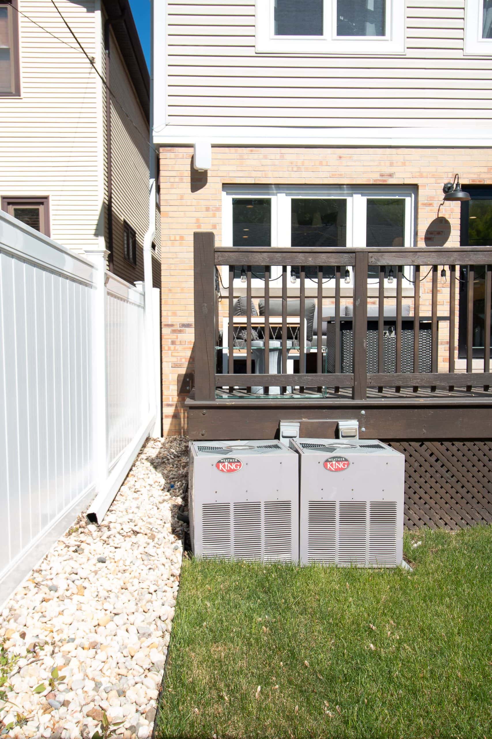 Our old air conditioners in the backyard