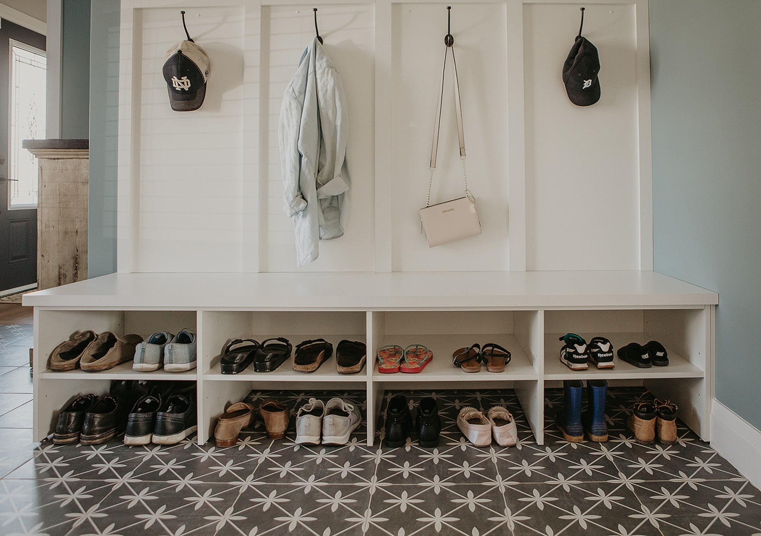 Britney's modern farmhouse style with lots of storage