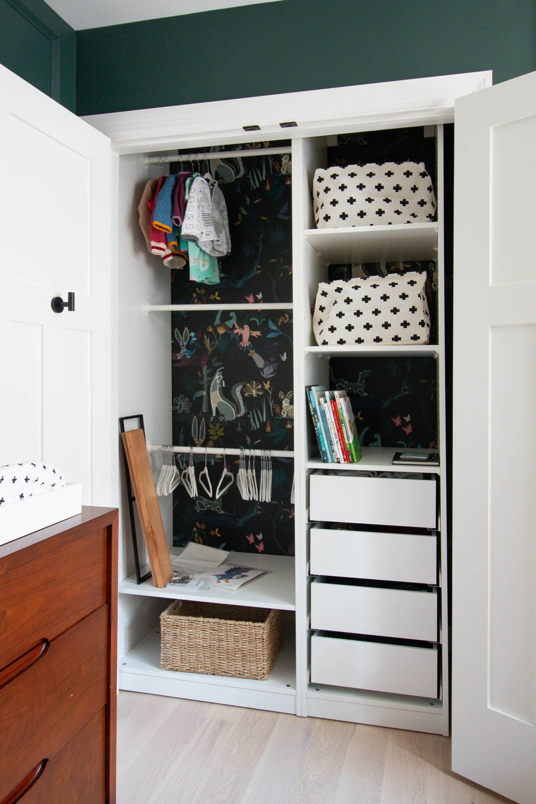 Organizing the nursery closet