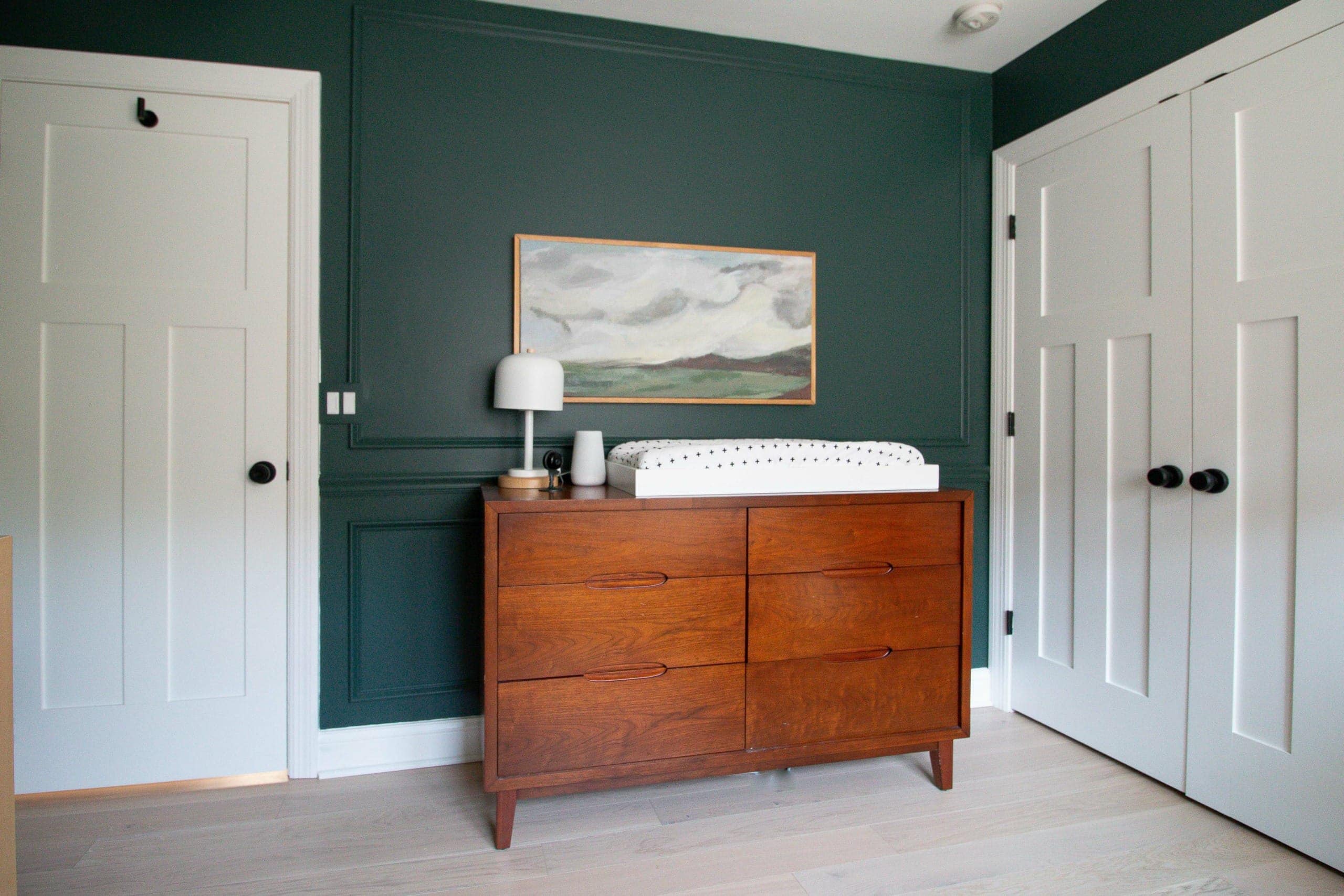 The changing table area in the nursery