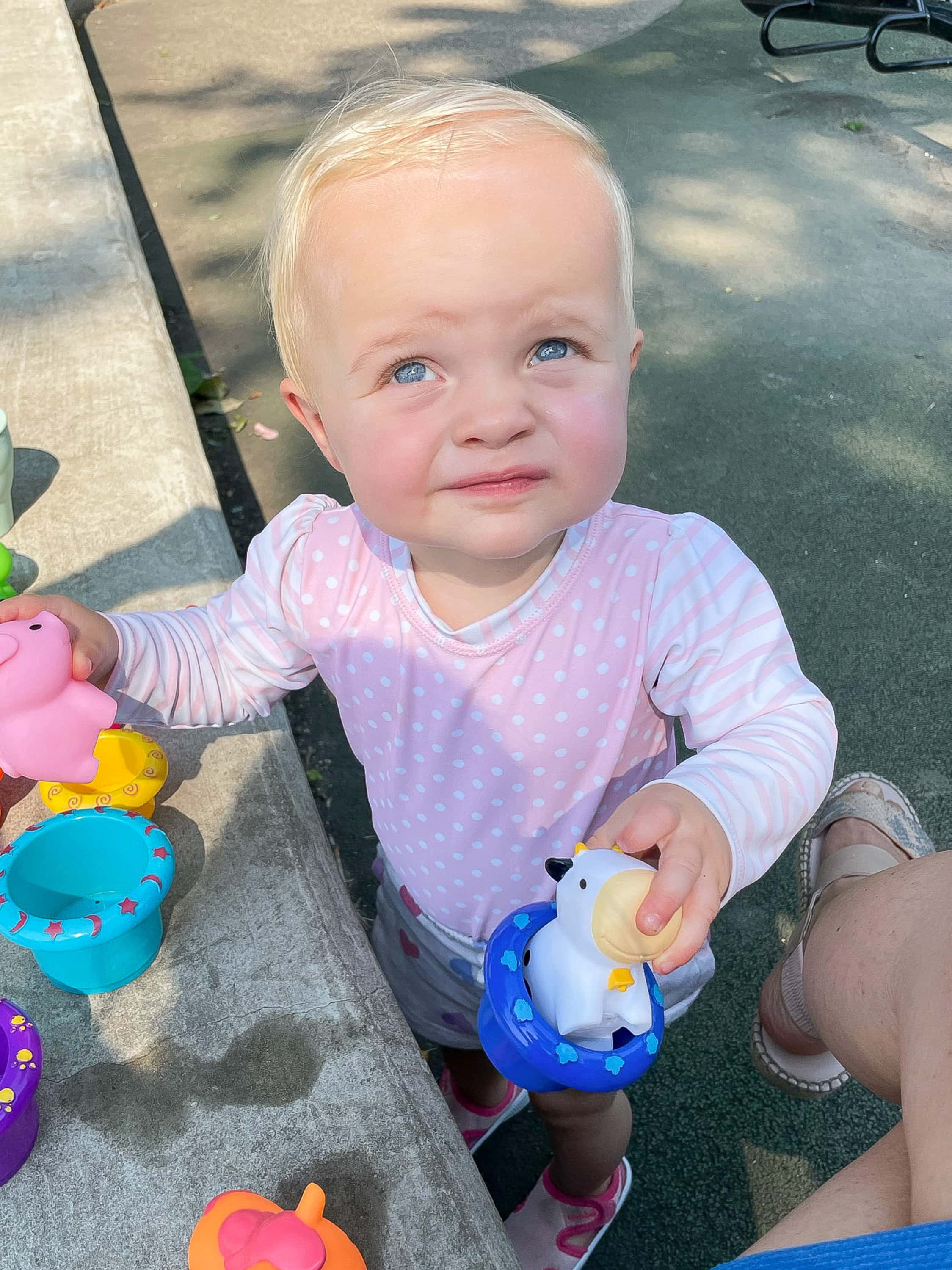Rory playing at the pool