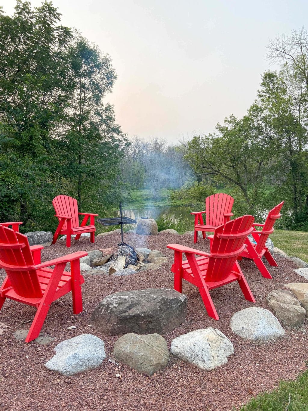 Enjoying the firepit in Wisconsin