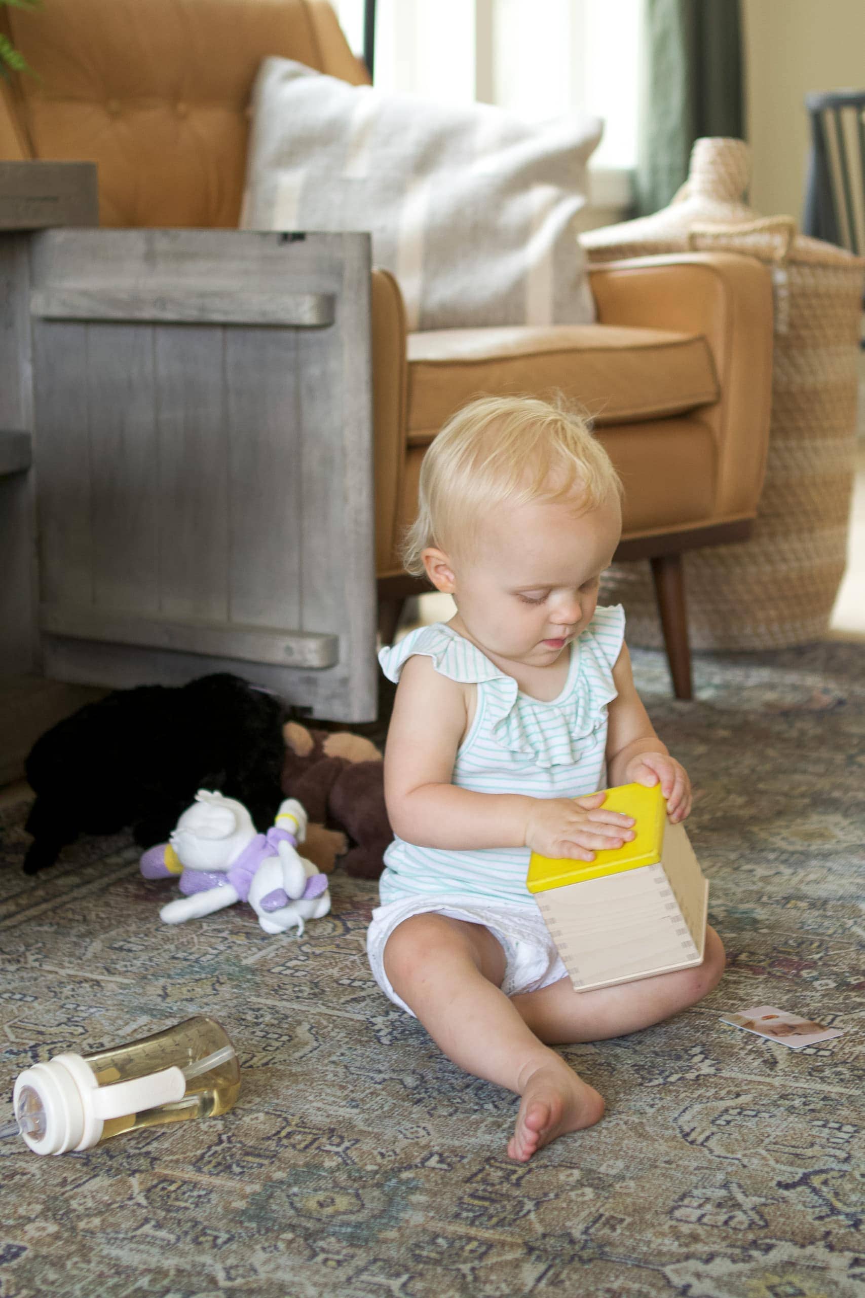 Rory playing with her toys