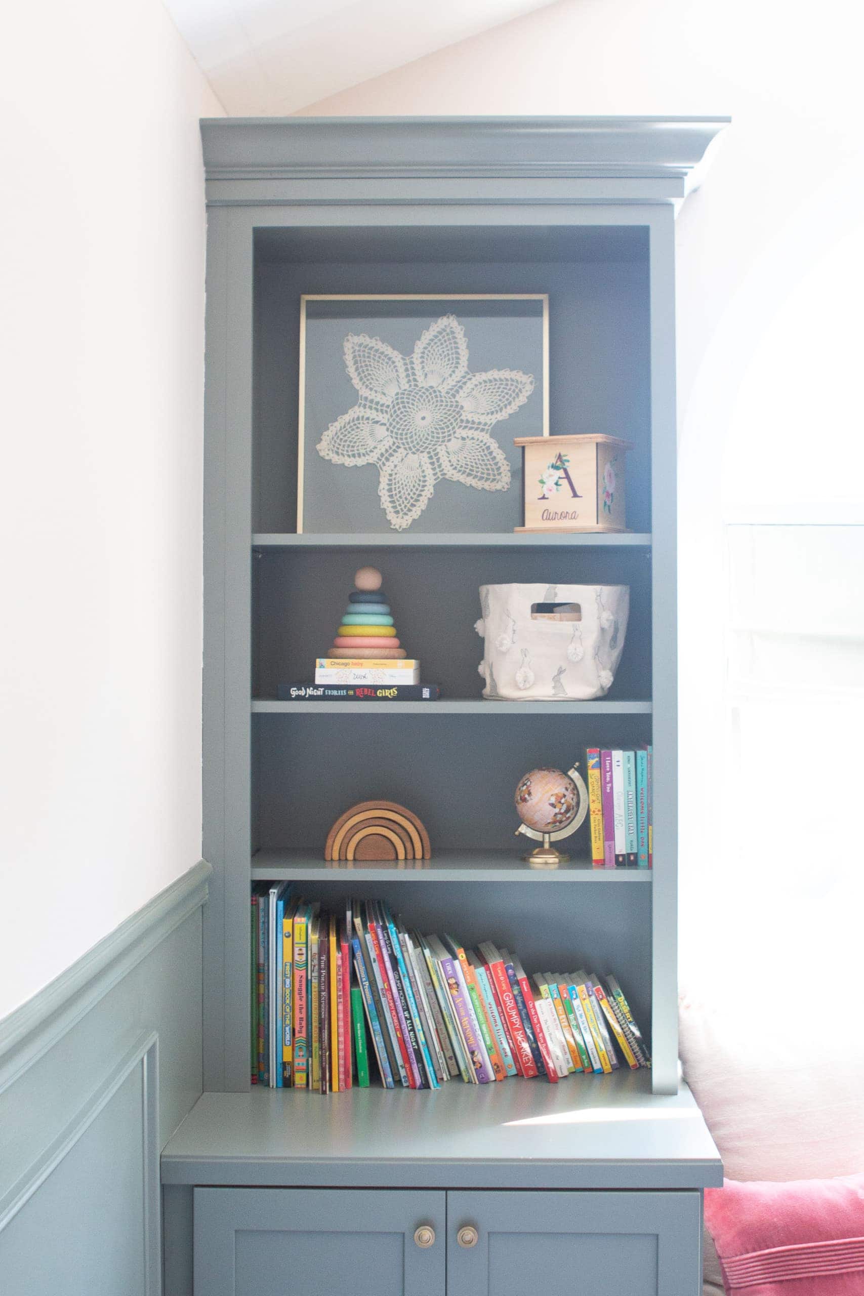 Adjusting the shelves to fit our new piece