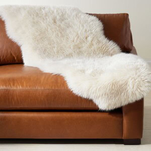 sheepskin throw
