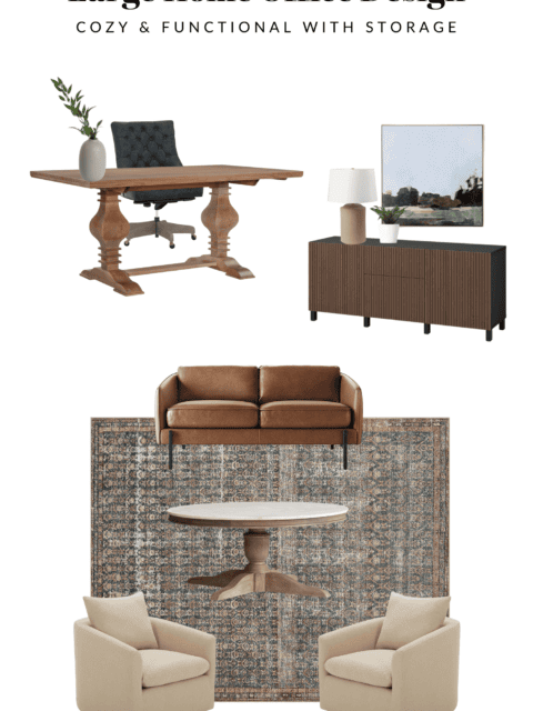 My design plan and mood board for a living room turned home office
