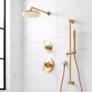 gold shower hardware