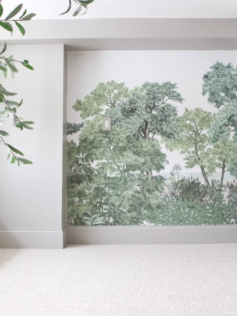 The new wallpaper in the basement