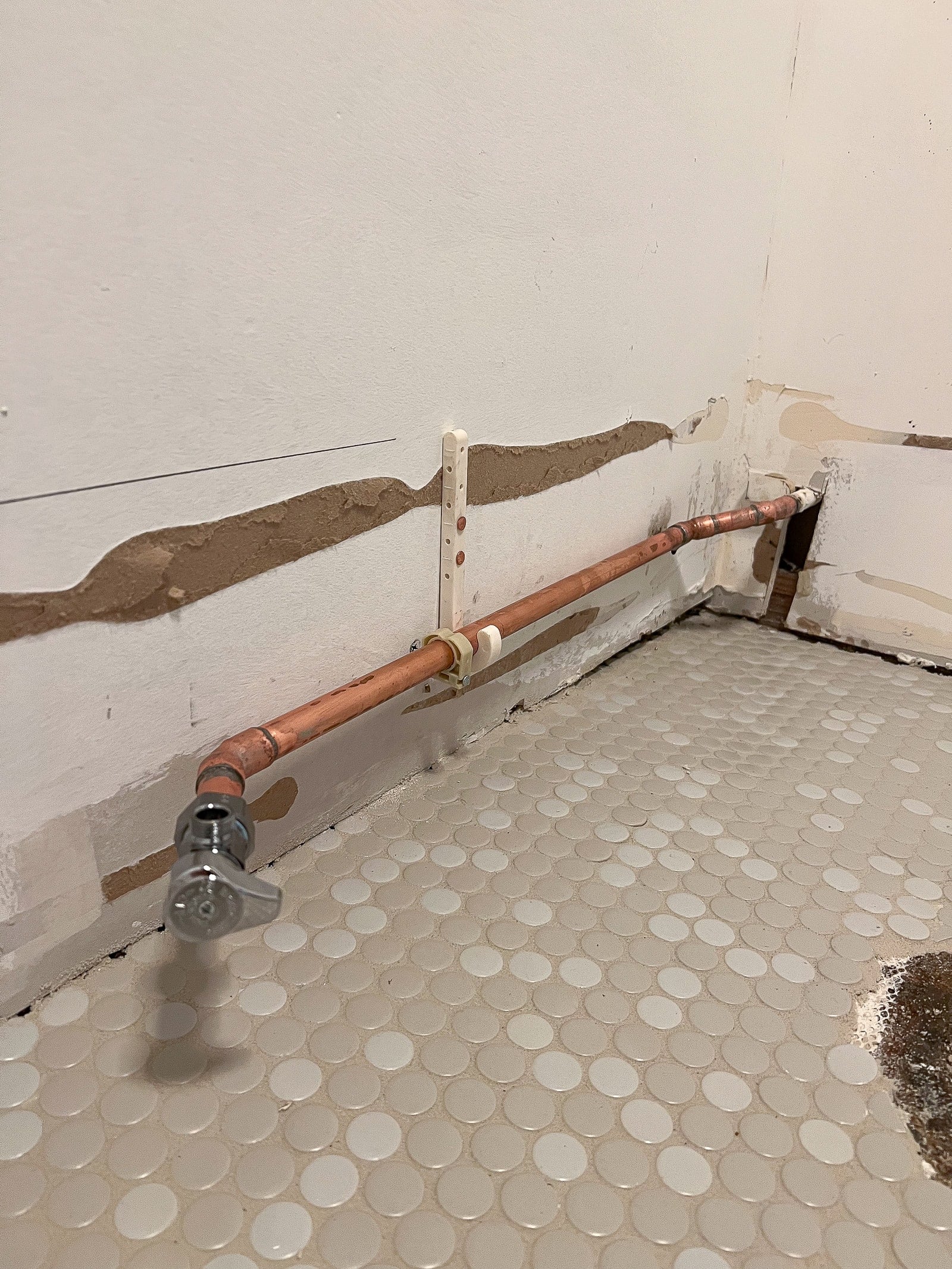 Moving the line for the plumbing