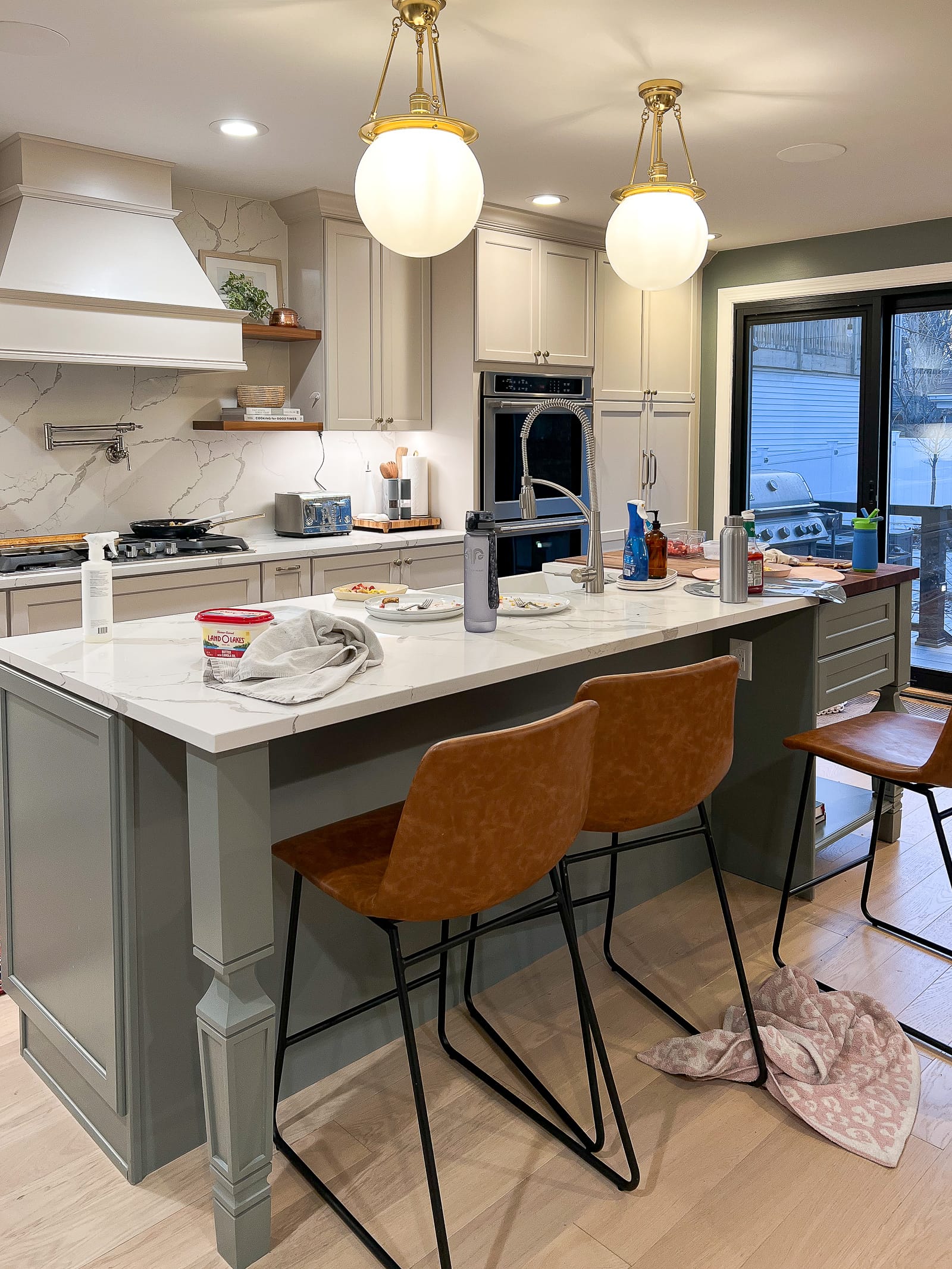 Our kitchen during our evening routine