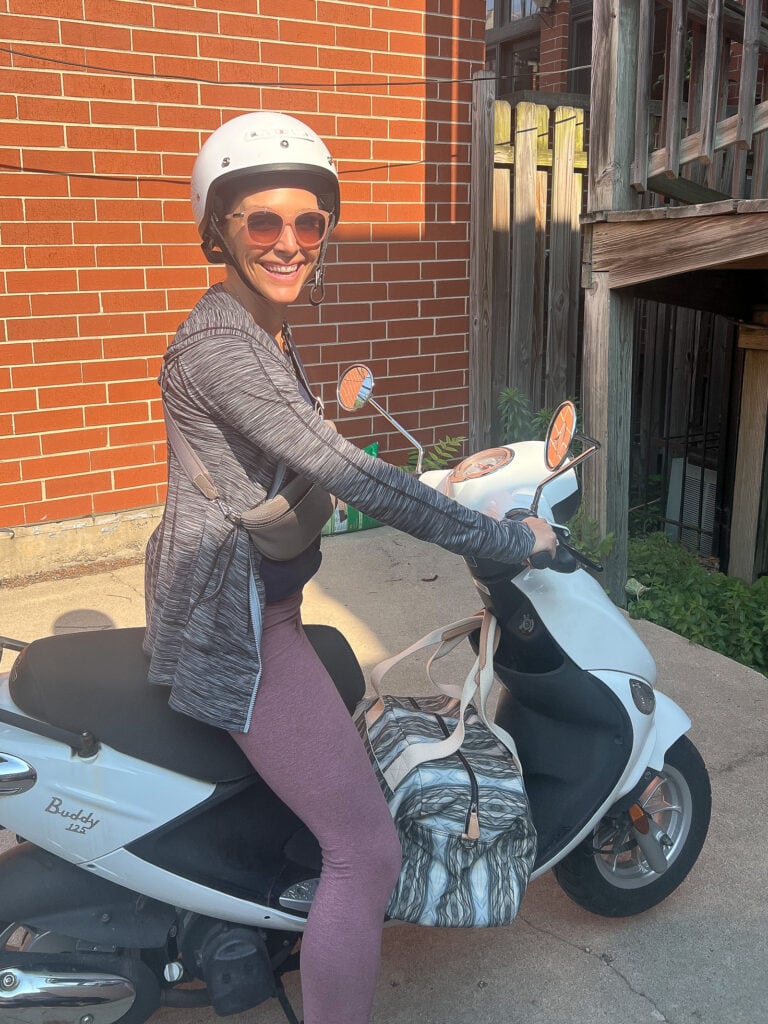 Riding my sister's vespa