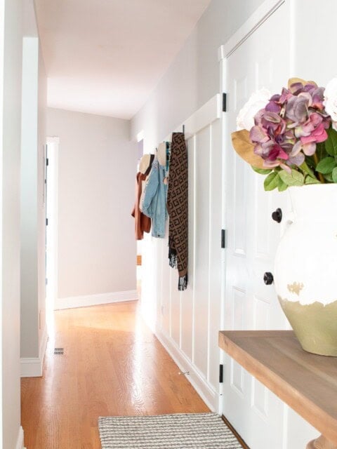 Adding a wall of board and batten to my sister's entryway
