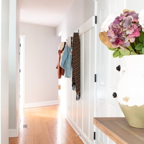 Adding a wall of board and batten to my sister's entryway