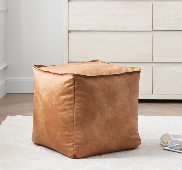Leather Floor Pouf