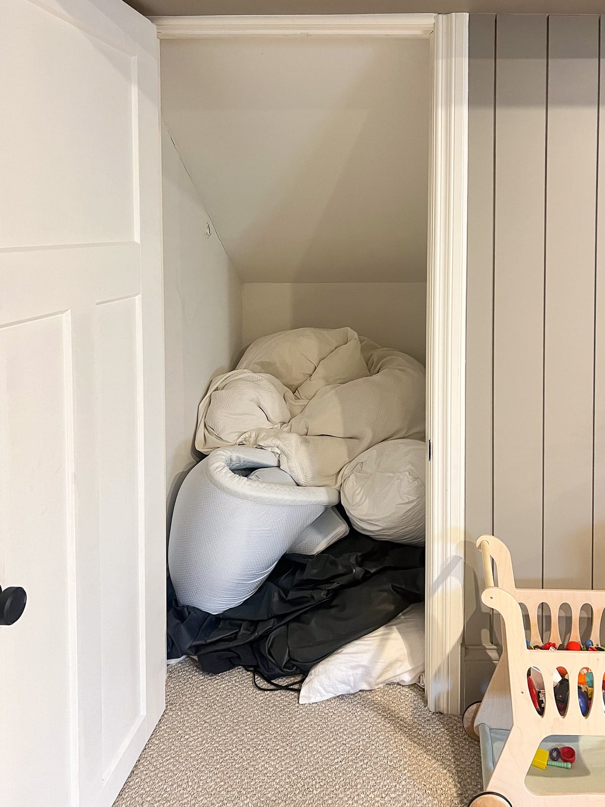 One of my 2024 home goals is to transform this closet under our stairs
