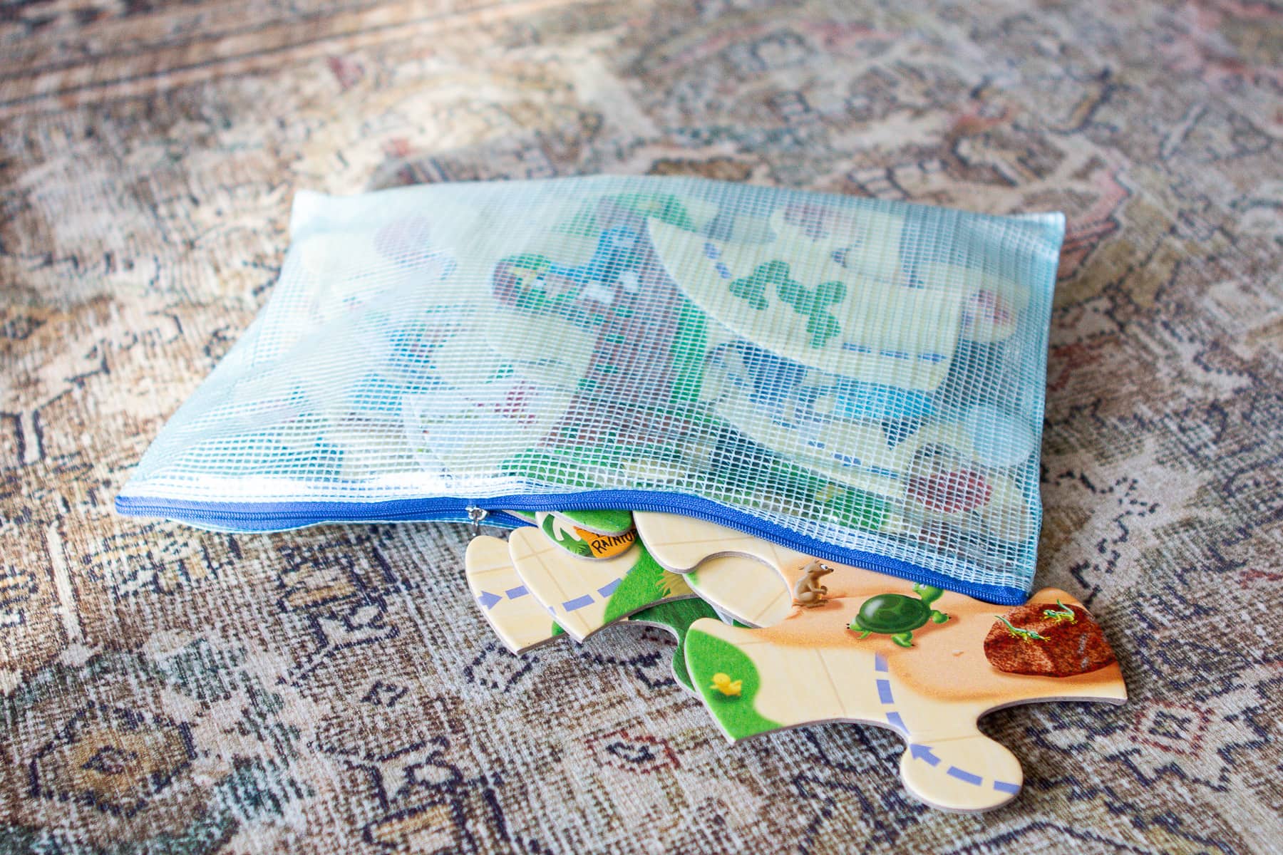 Using bags to organize puzzle pieces