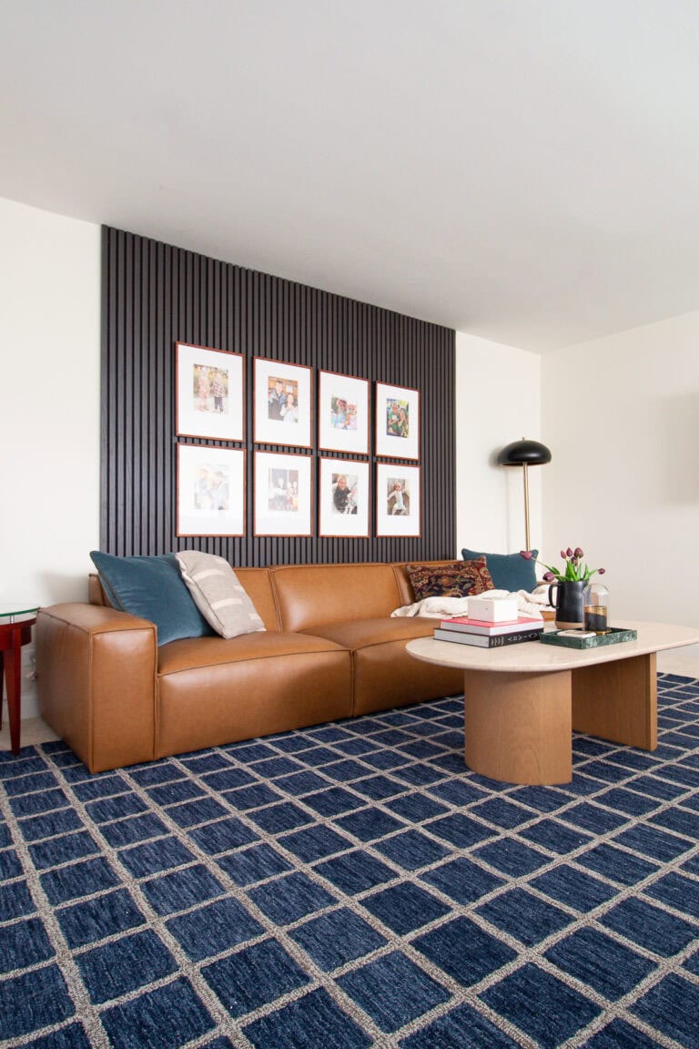 Adding wooden slat wall panels to a blank space