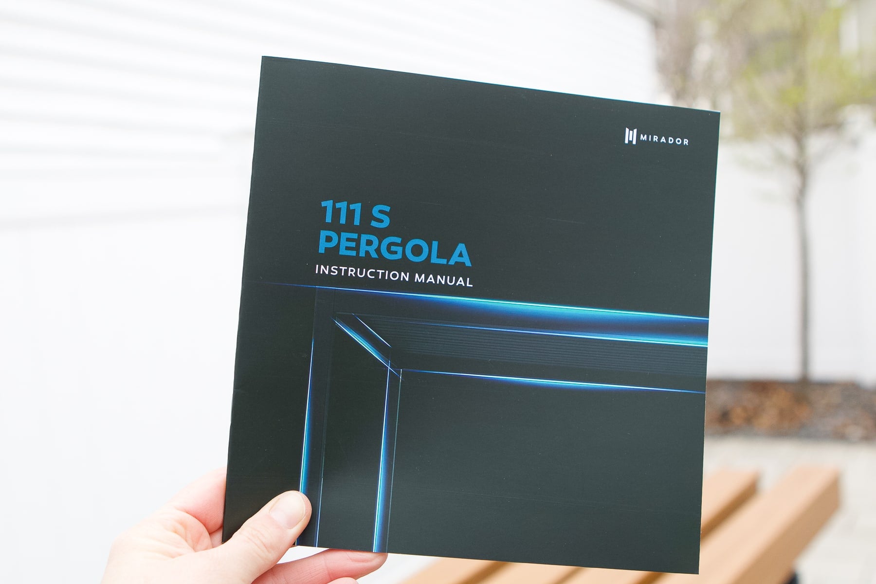The instruction manual for the 111S Takasho Louvered pergola from Mirador